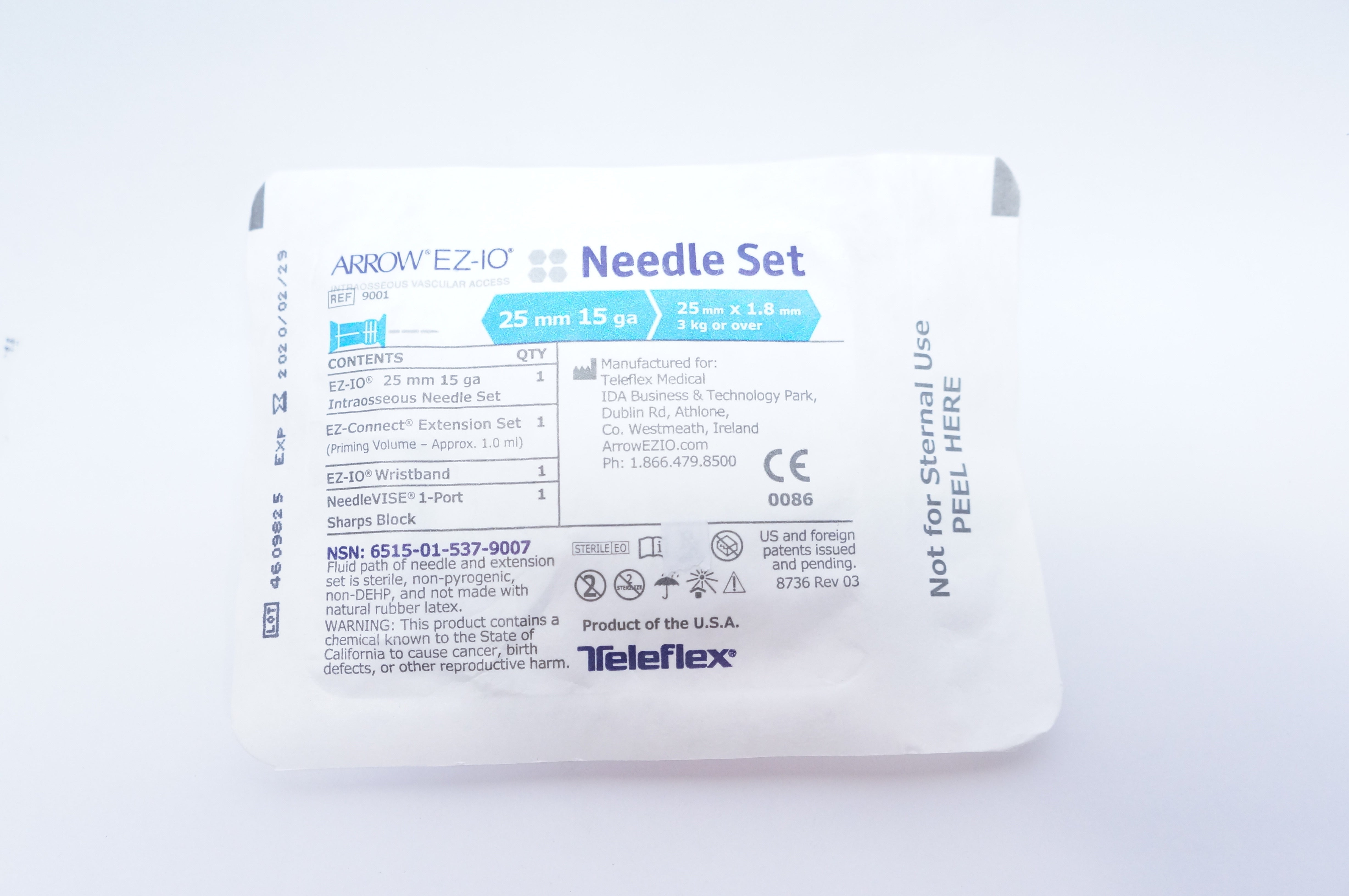 Teleflex 9001 Arrow EZ-IO Ndle Set 25mm x 1.8mm (x)