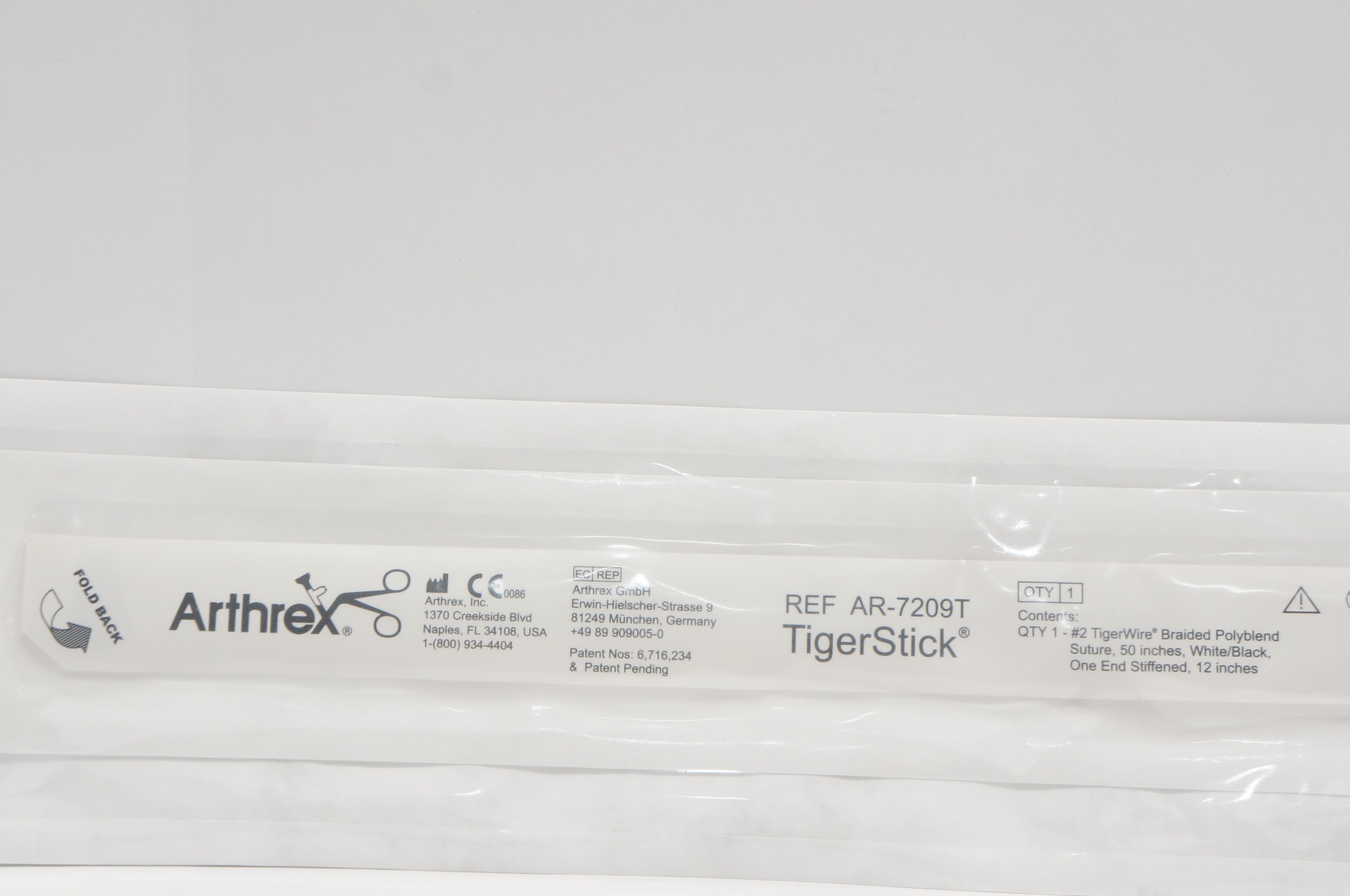 Arthrex AR-7209T Tiger Stick #2 TigerWire Braided Polyblend Stre 50inch (x)