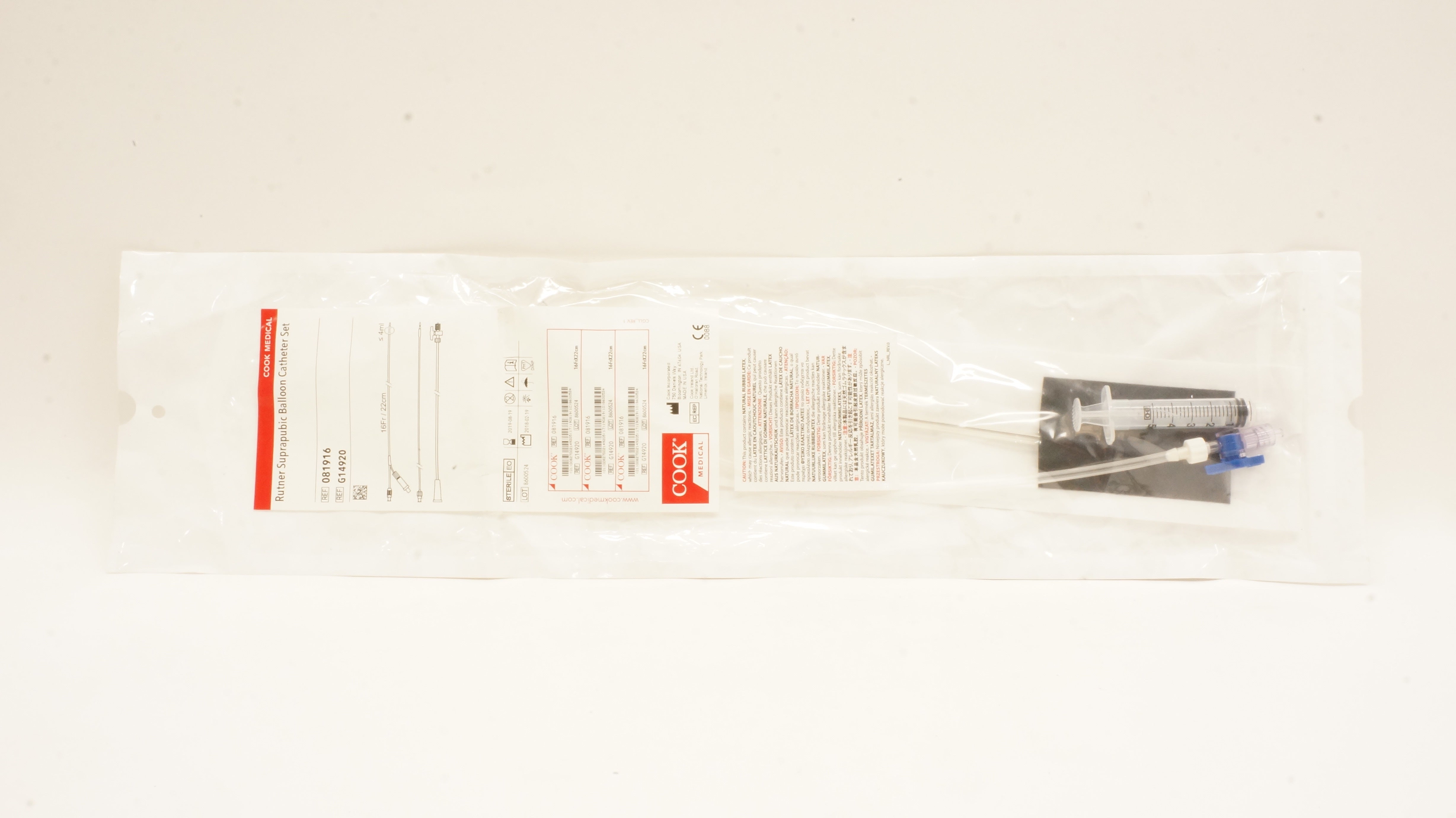 Cook Medical  G14920 Rutner Suprapubic Balloon Cath. Set 16Fr. x 22cm (x)
