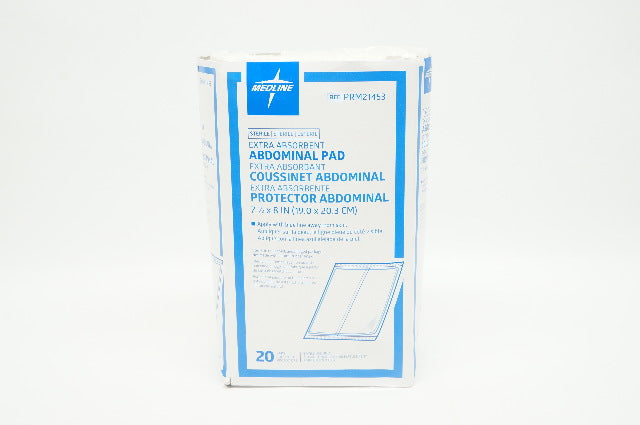 Medline PRM21453 Abdominal Pad 7-1/2 inch x 8inch - Box of 20