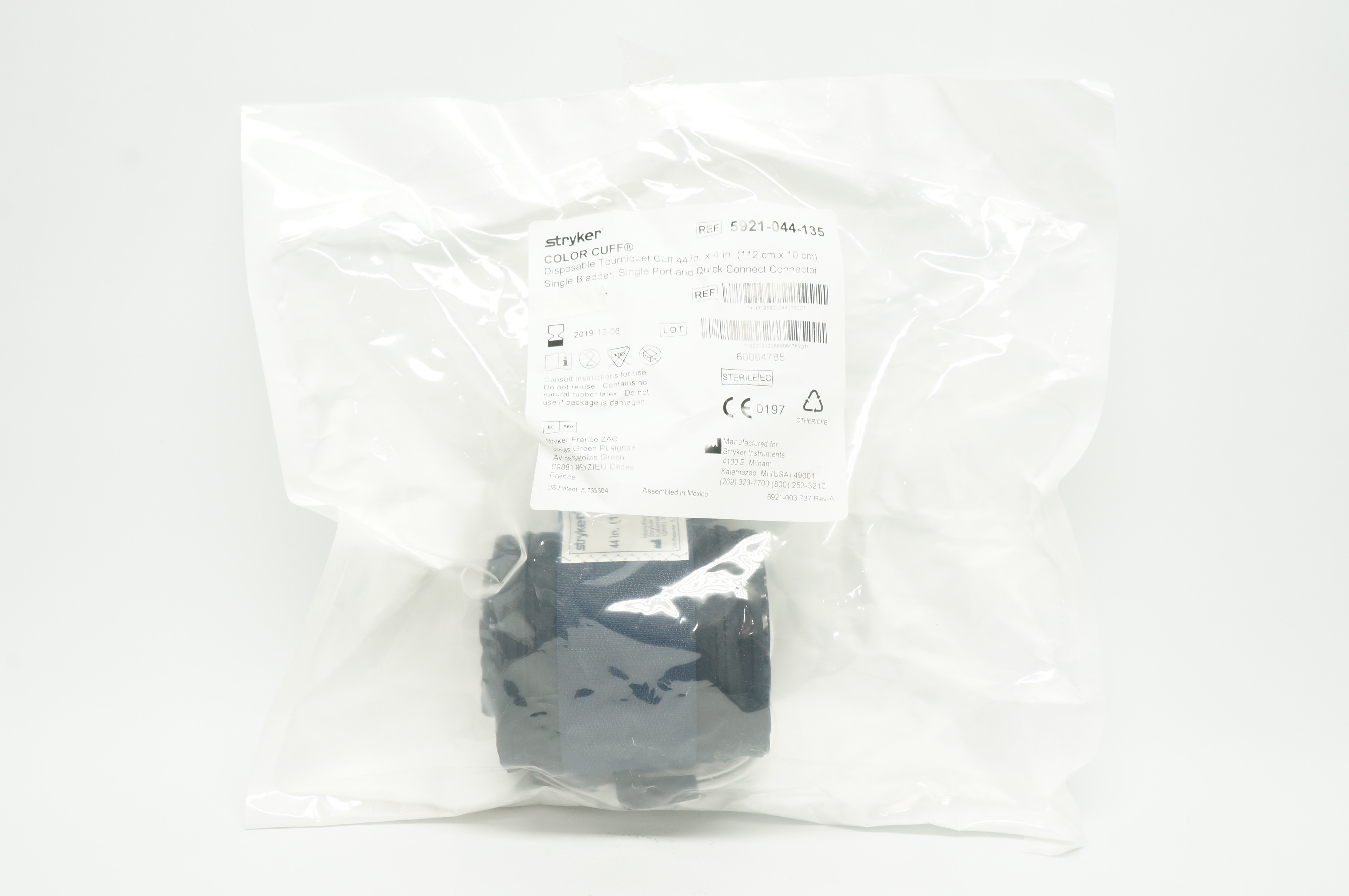 Stryker 5921-044-135 COLOR CUFF Disposable Tourniquet Cuff 44inch x 4inch (x)