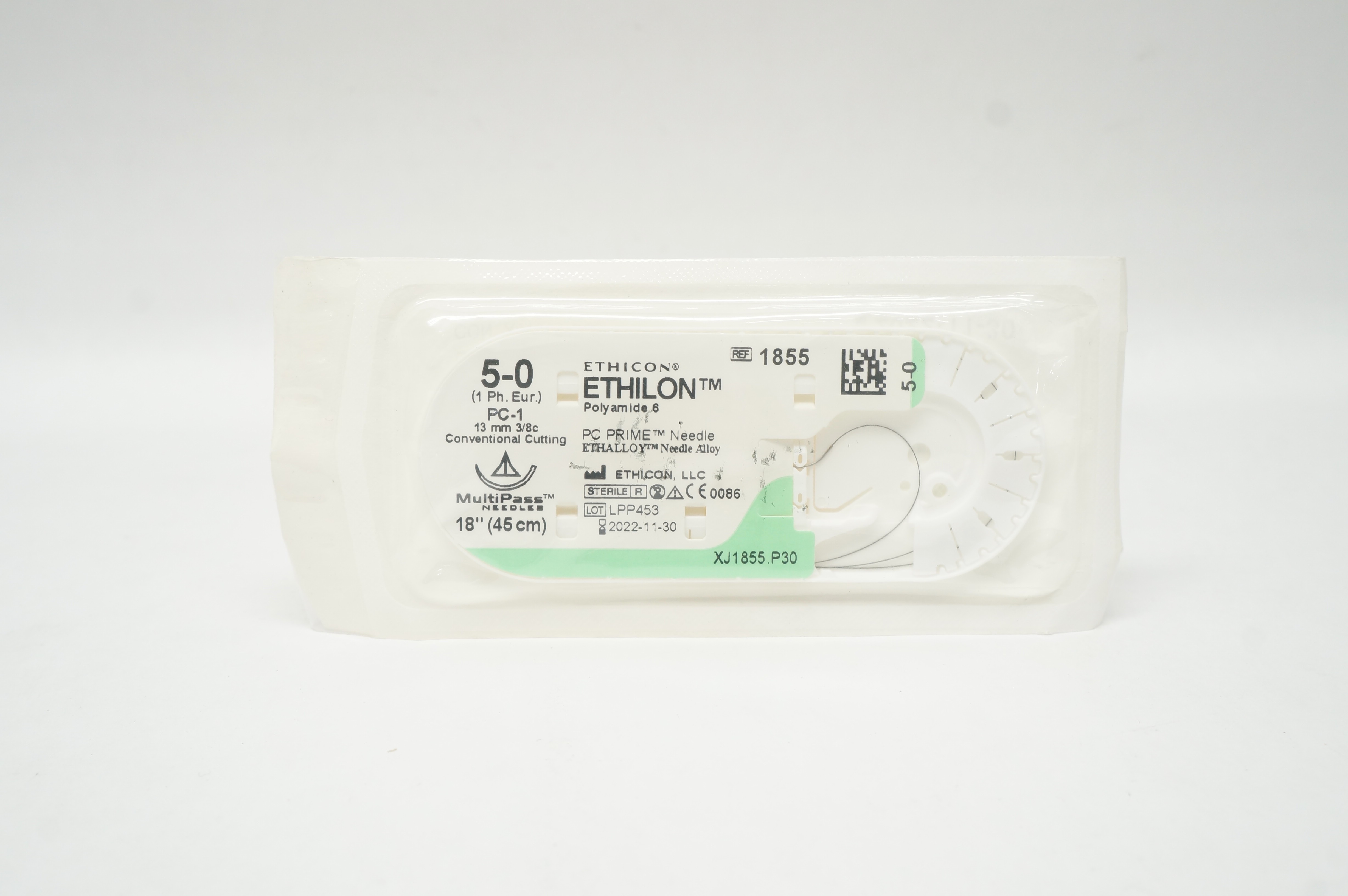 Ethicon 1855 5-0 Ethilon Stre PC-1 13mm 3/8c Conventional Cutting 18inch
