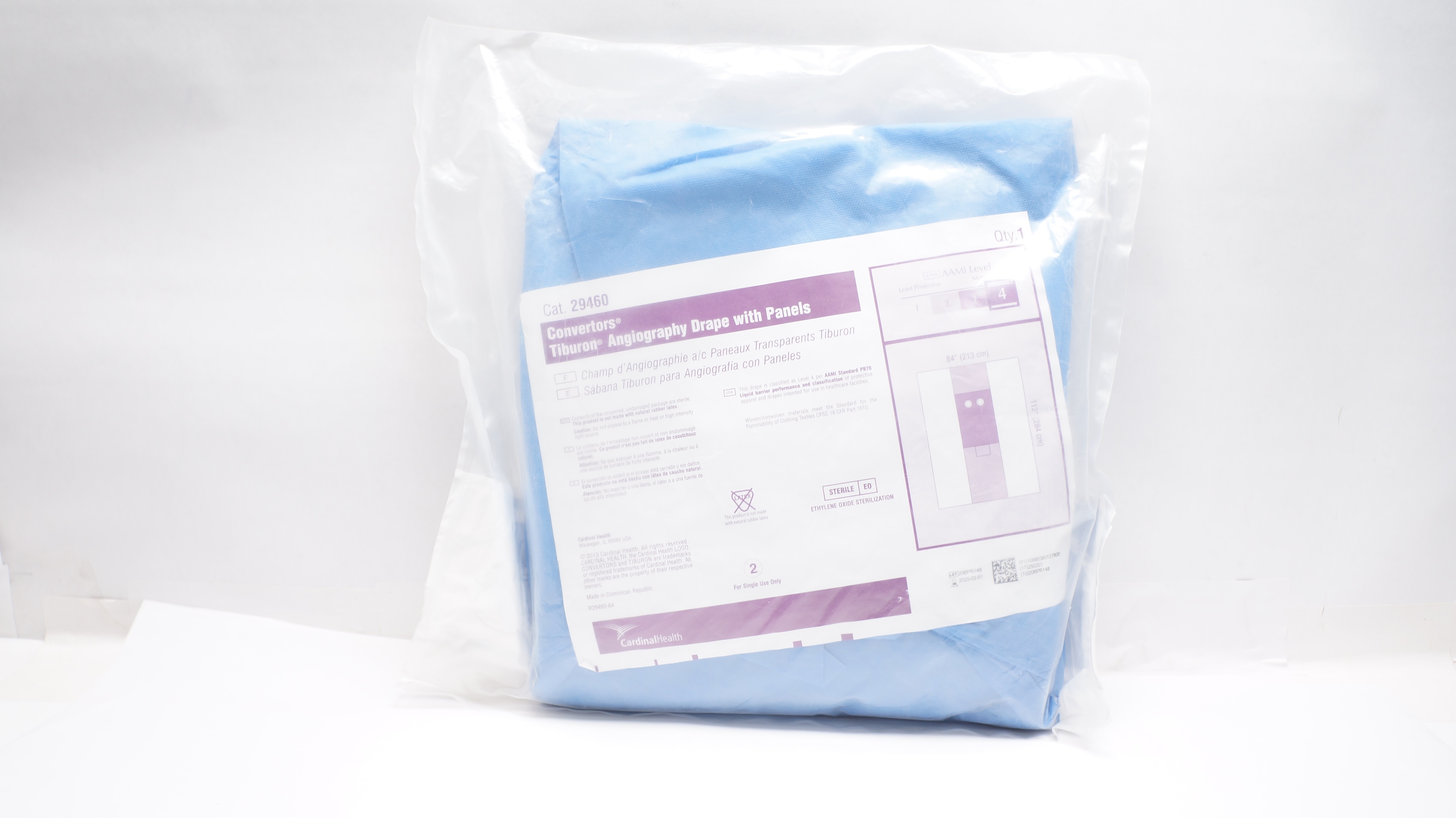 Cardinal Health 29460 Convertors Tiburon Angiography Drape w/Panels 84 x 112inch