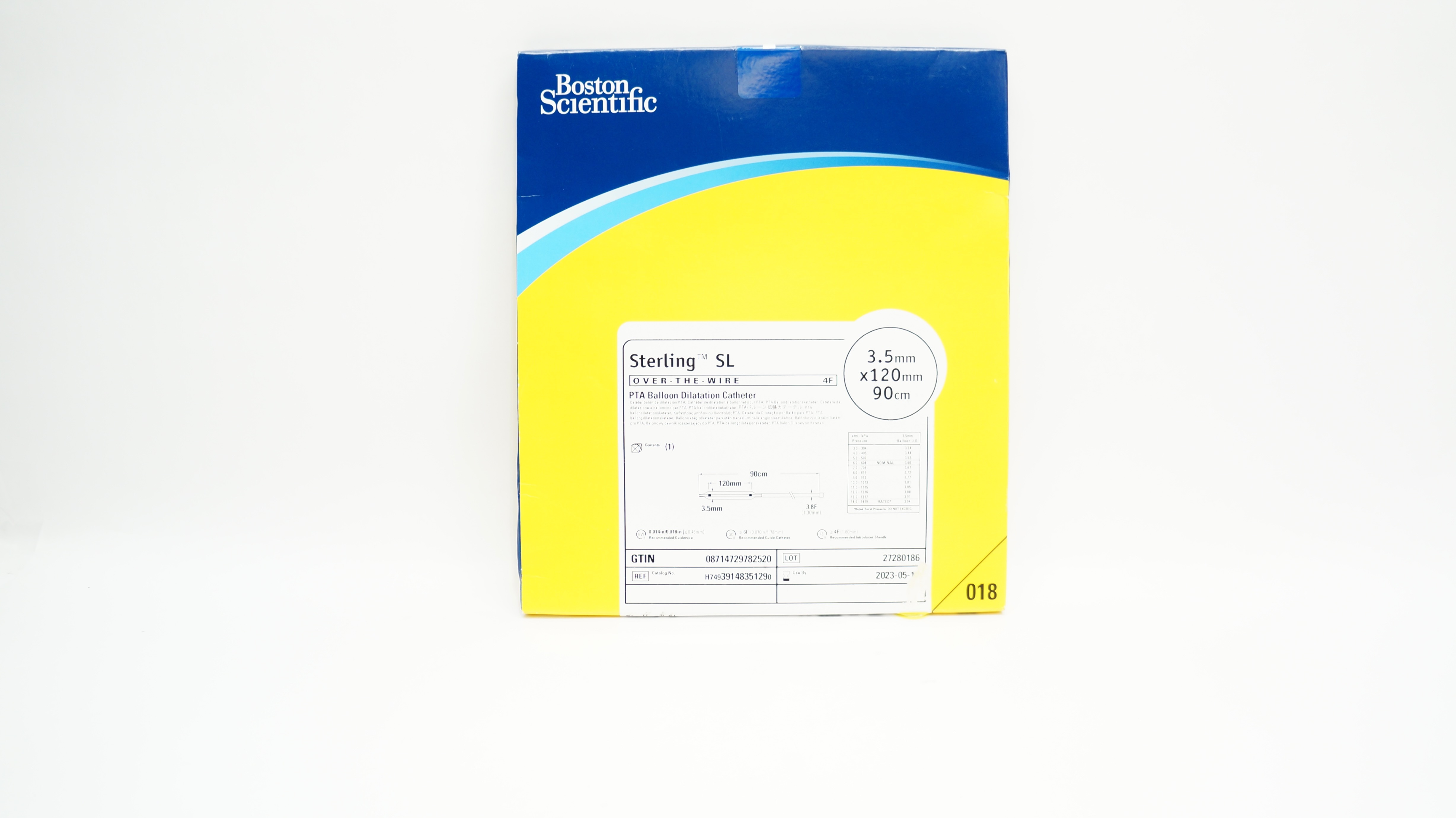 Boston Scientific H74939148351290 Sterling SL Over The Wire 4F 3.5mmx120mmx90cm(x)