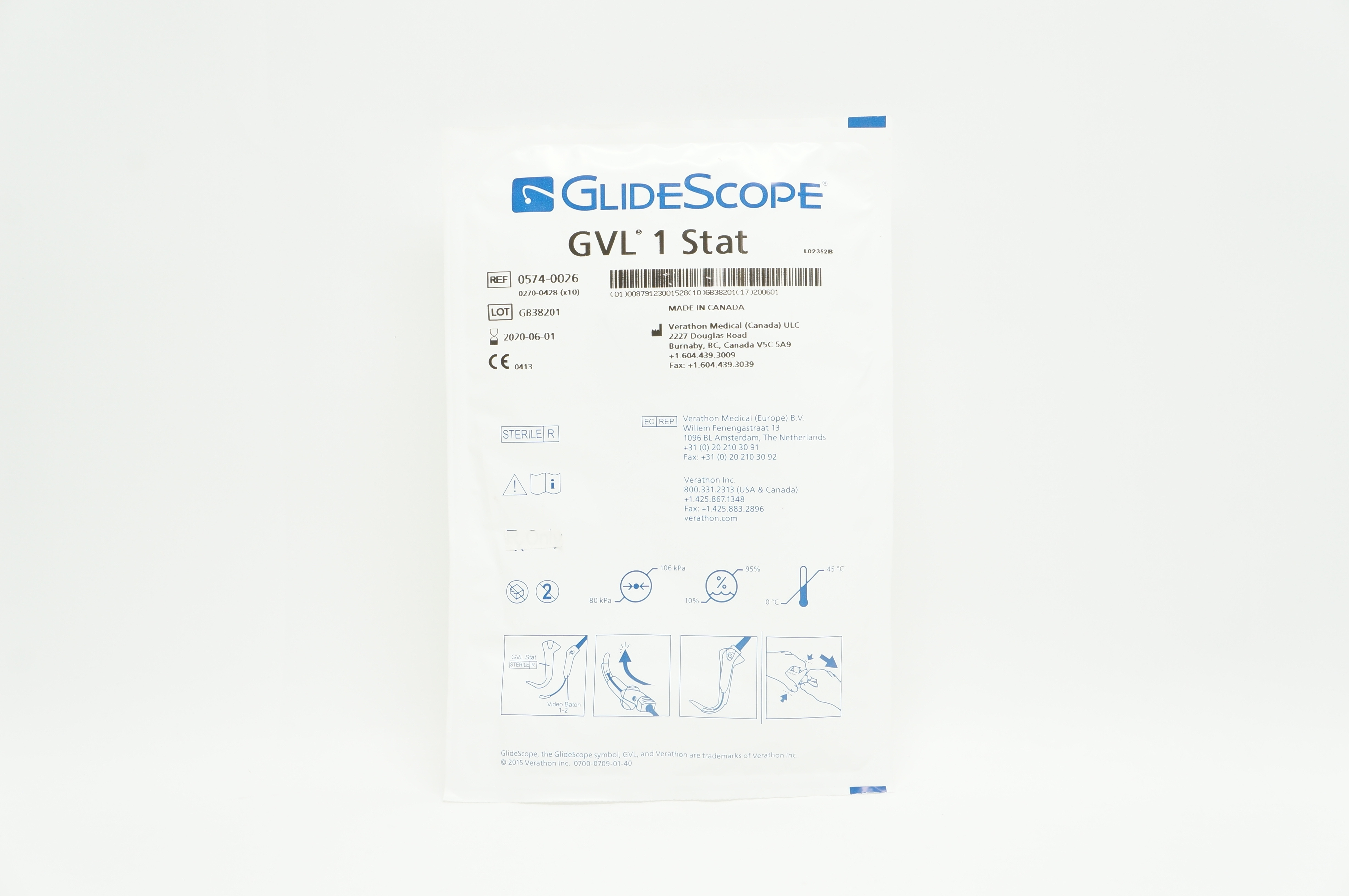 Verathon Medical 0574-0026 GlideScope GVL 1 Stat (x)