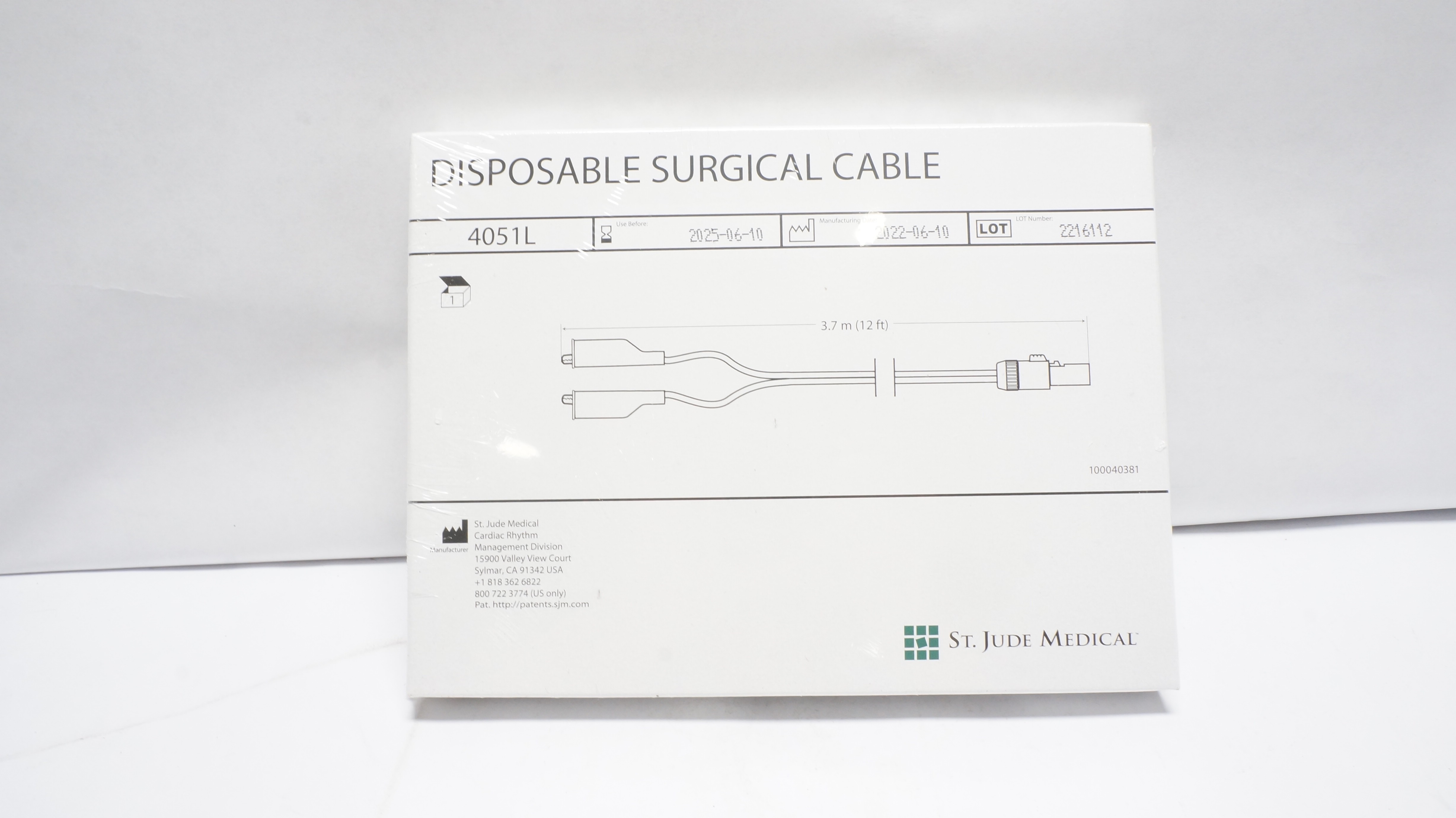 St.Jude Medical 4051L Disposable Surgical Cable 12ft (x)