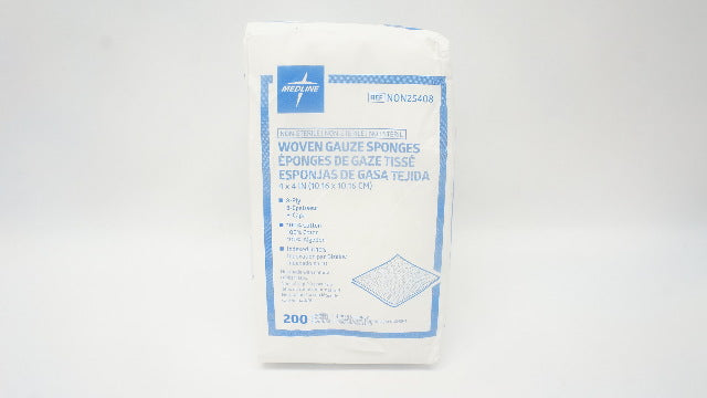 Medline NON25408 Woven Gauze Sponges 8-Ply, 4 x 4inch - Box of 200