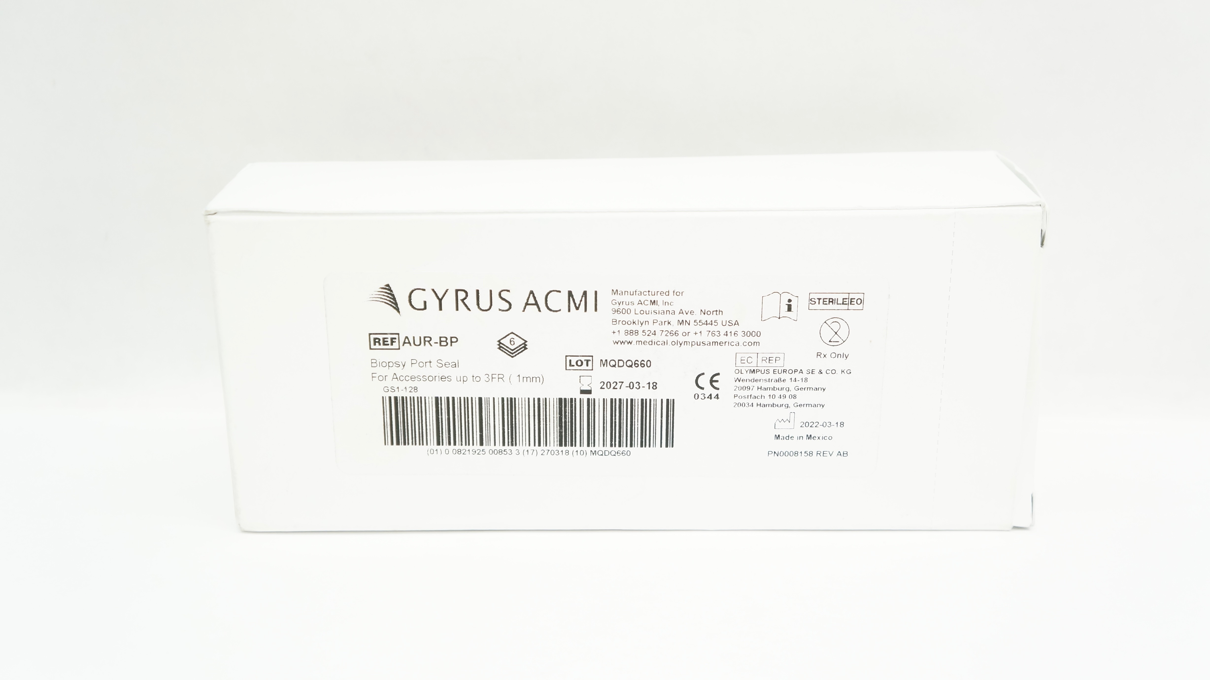 Gyrus ACMI AURBP BiopsyPort Seal For Accessories Up To 3Fr Box of 6