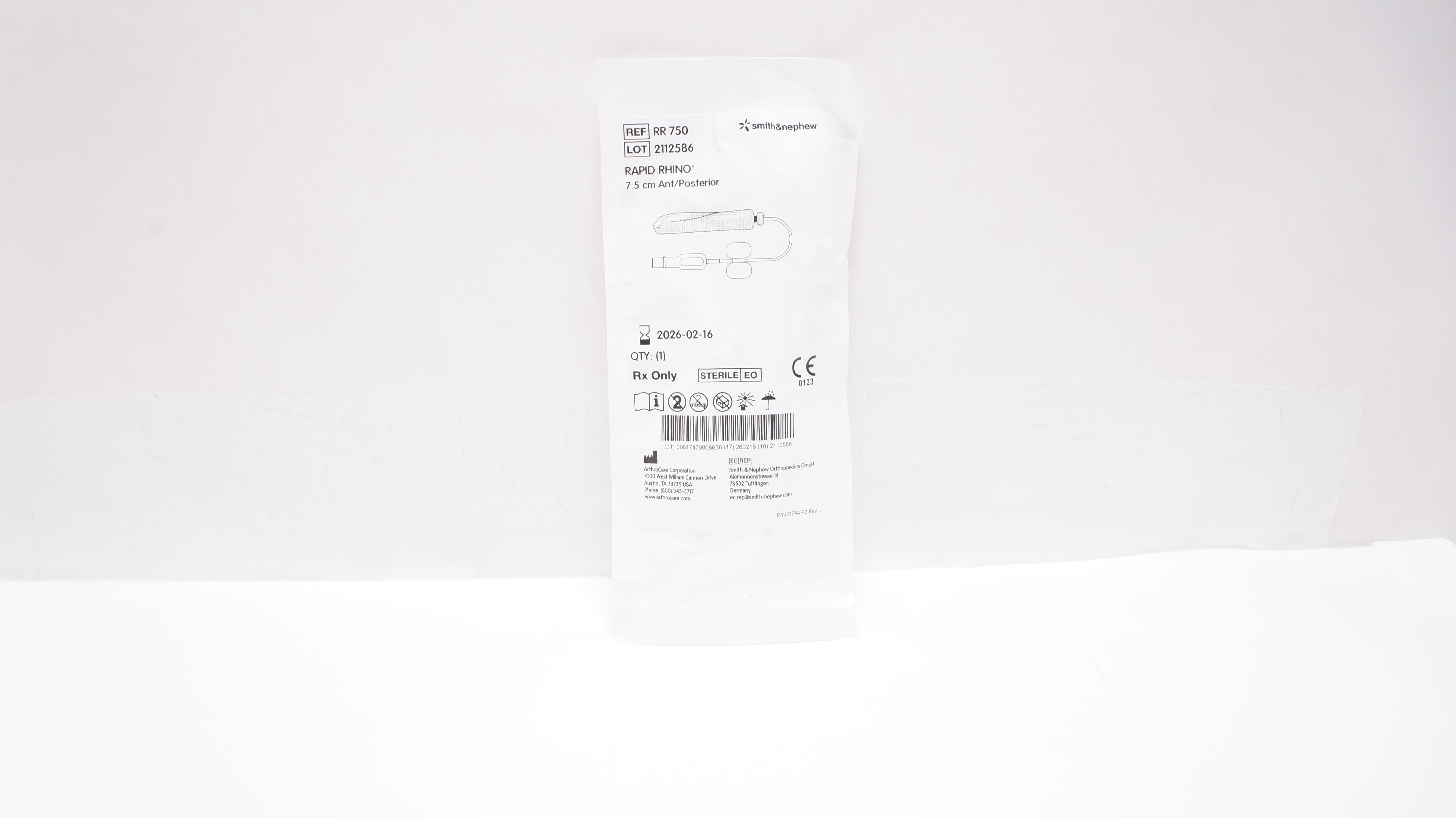 ArthroCare RR750 Rapid Rhino 7.5cm Ant/Posterior