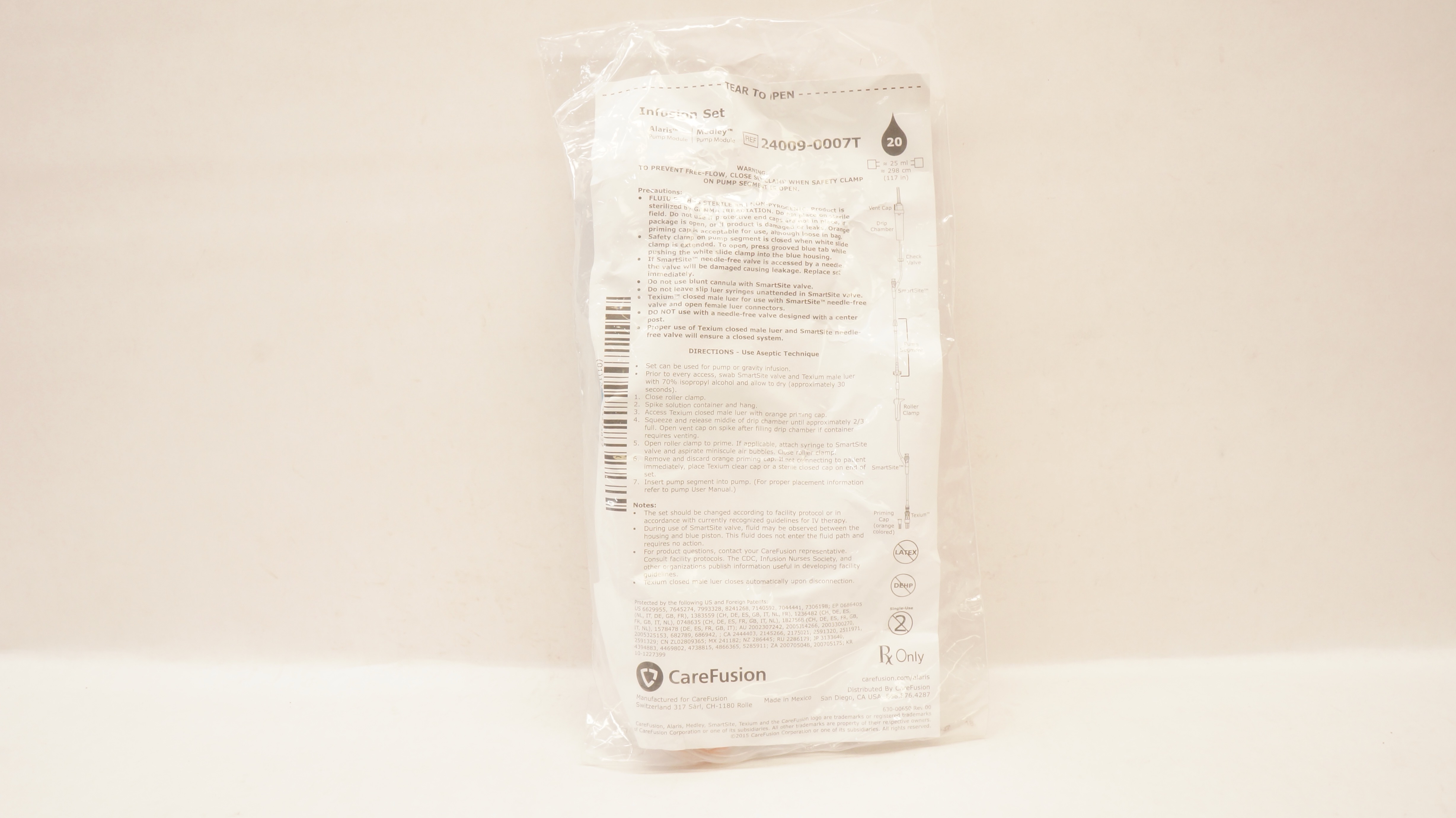 CareFusion 240090007T Alaris Medley Pump Module Infusion Set 117inch x