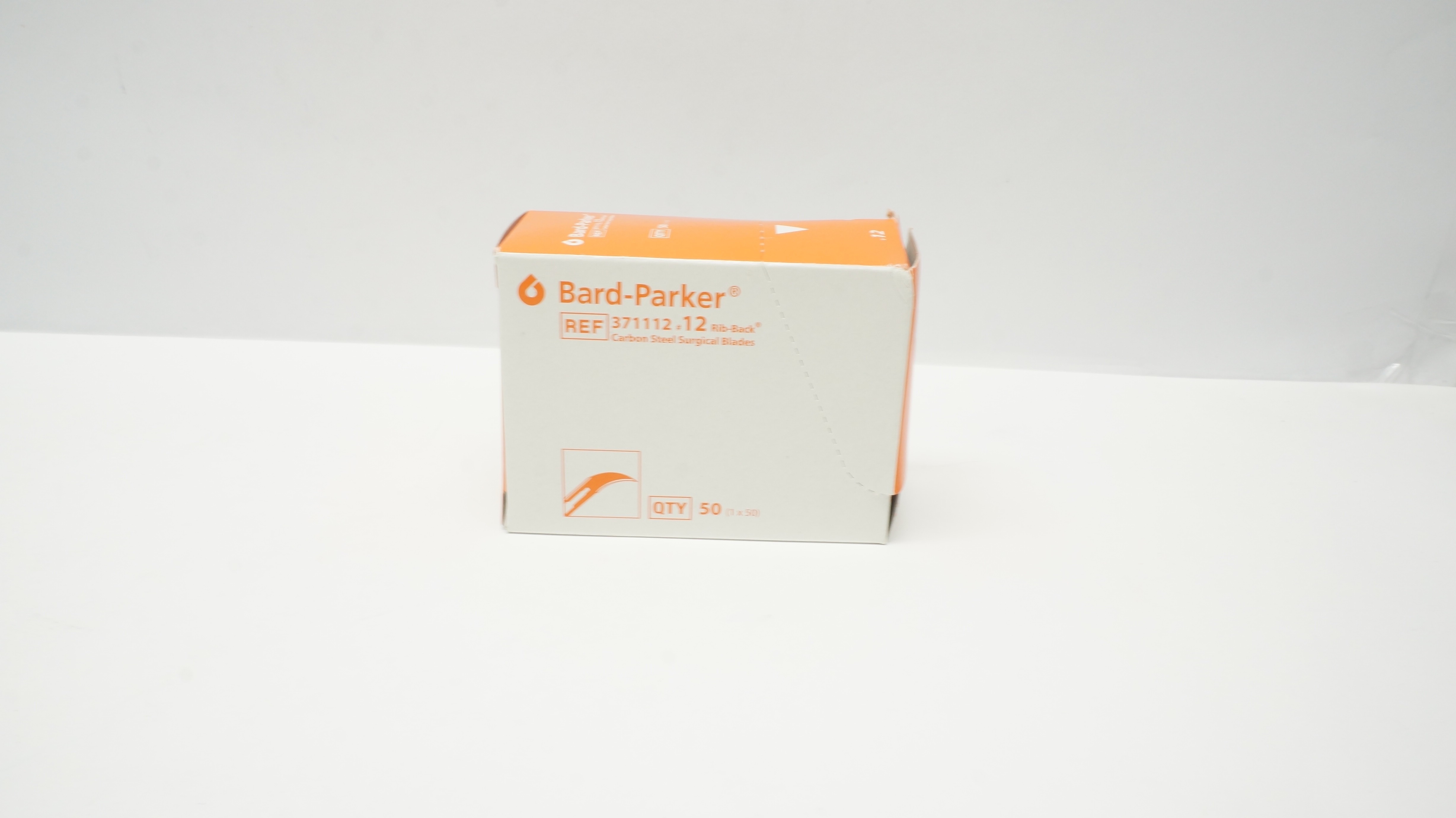 Aspen 371112 #12 Bard-Parker Rib-Back Carbon Steel Surgical Blades - Box of 50