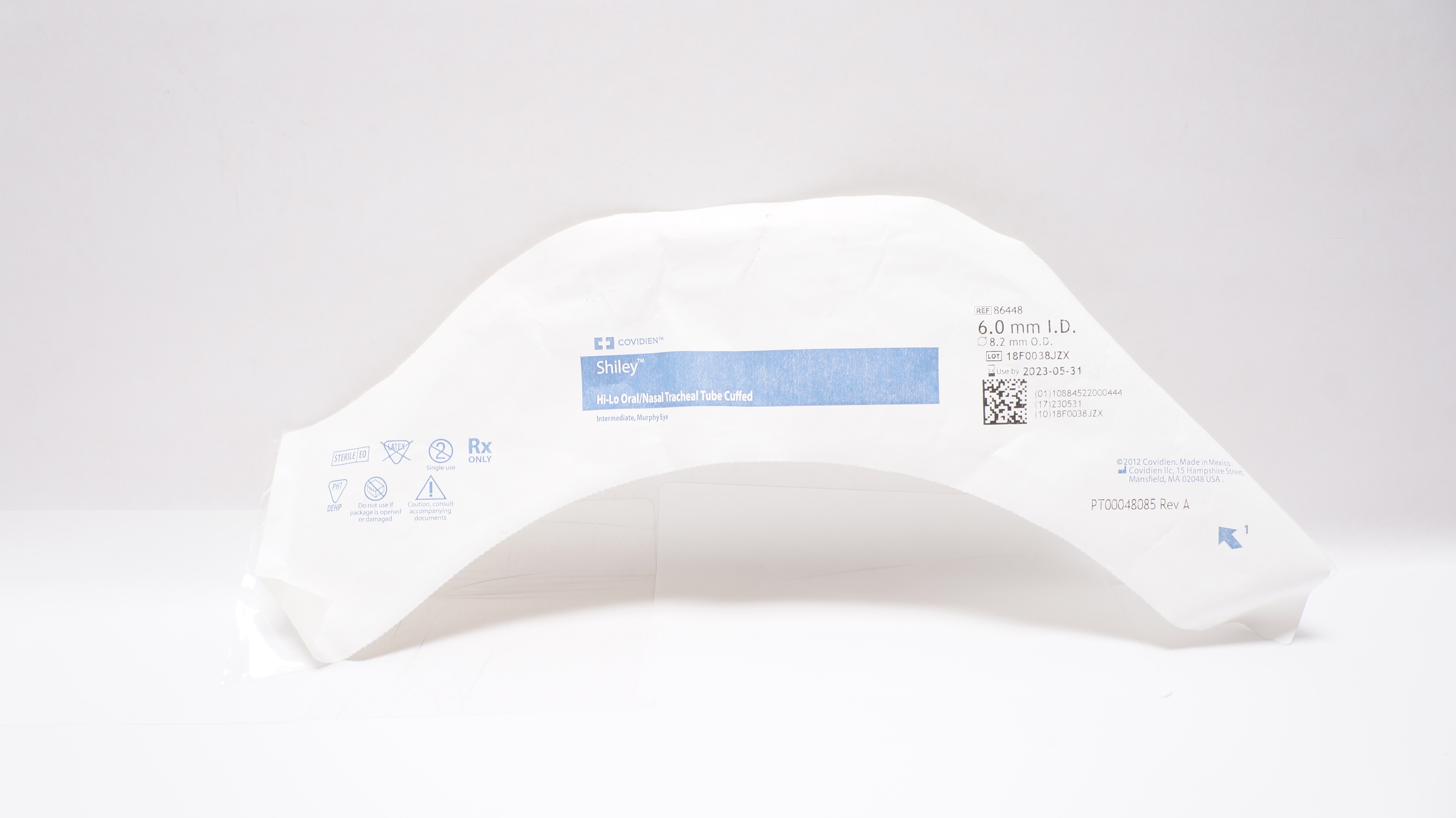 Covidien 86448 Shiley Hi-Lo Oral/Nasal Tracheal Tube Cuffed 6.0ID x 8.2mm OD (x)