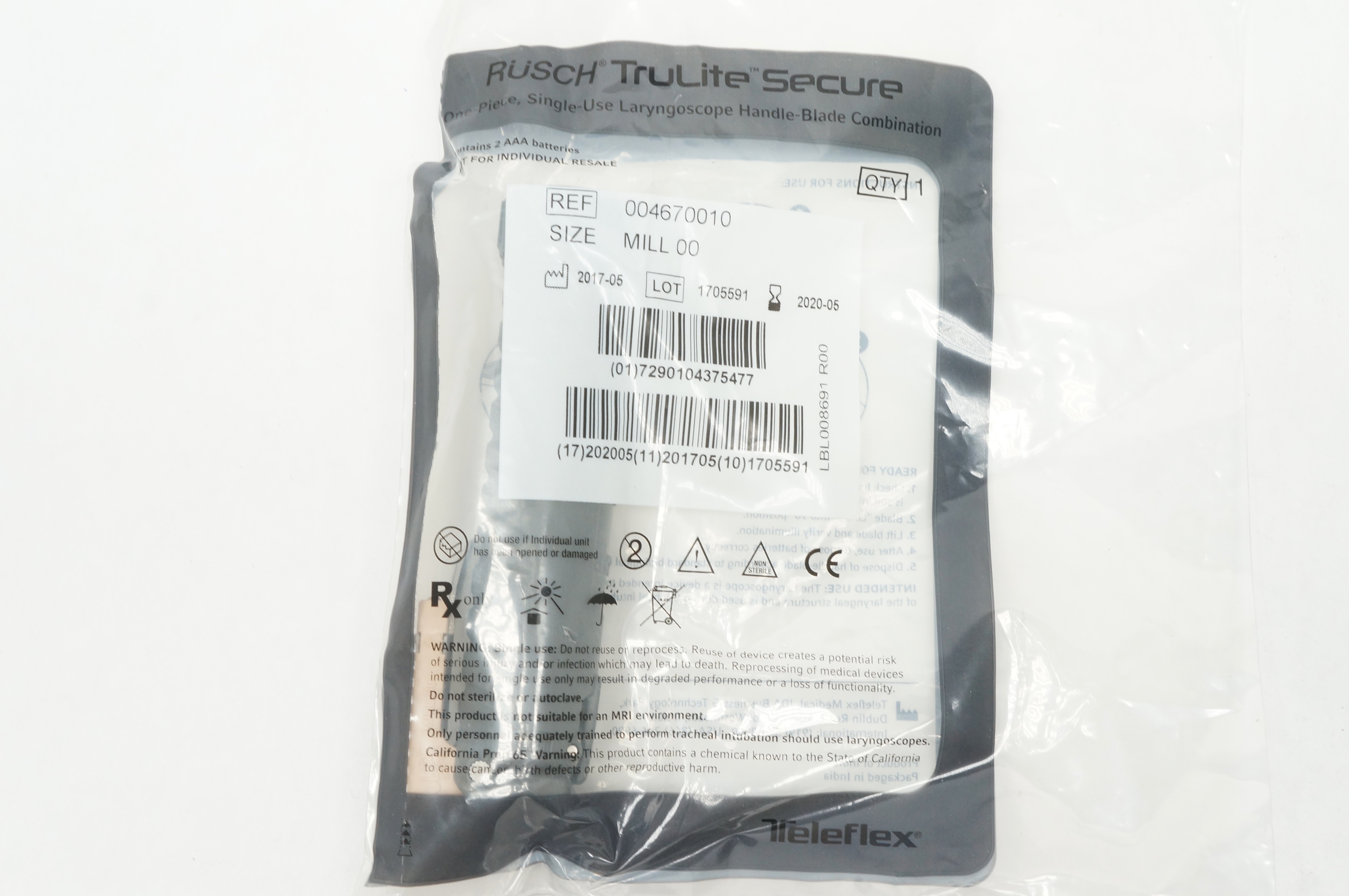 Teleflex 004670010 Rusch TruLite Secure Laryngoscope Handle-Blade ...