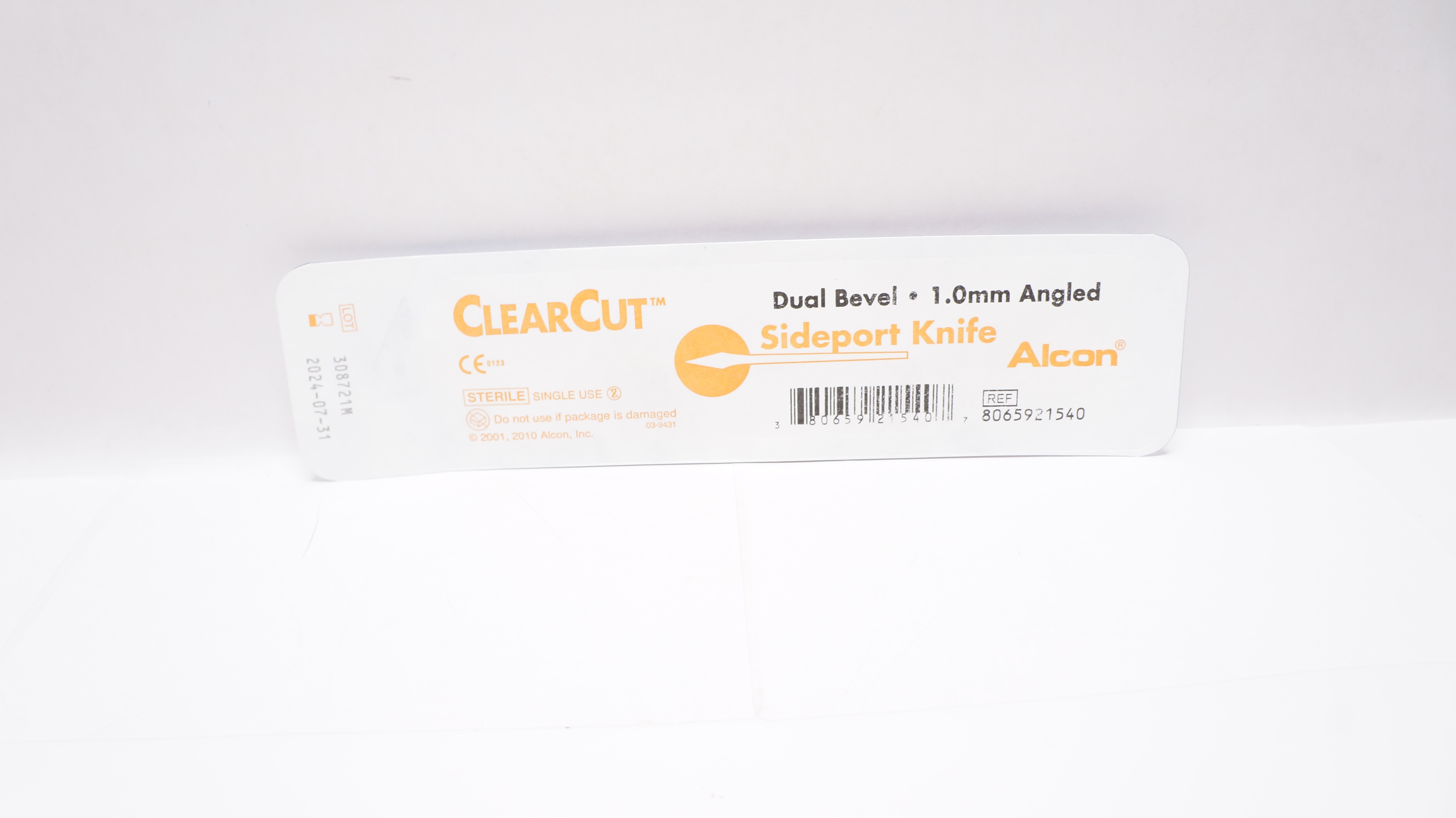 Alcon 8065921540 ClearCut Sideport Knife, Dual Bevel 1.0mm Angled