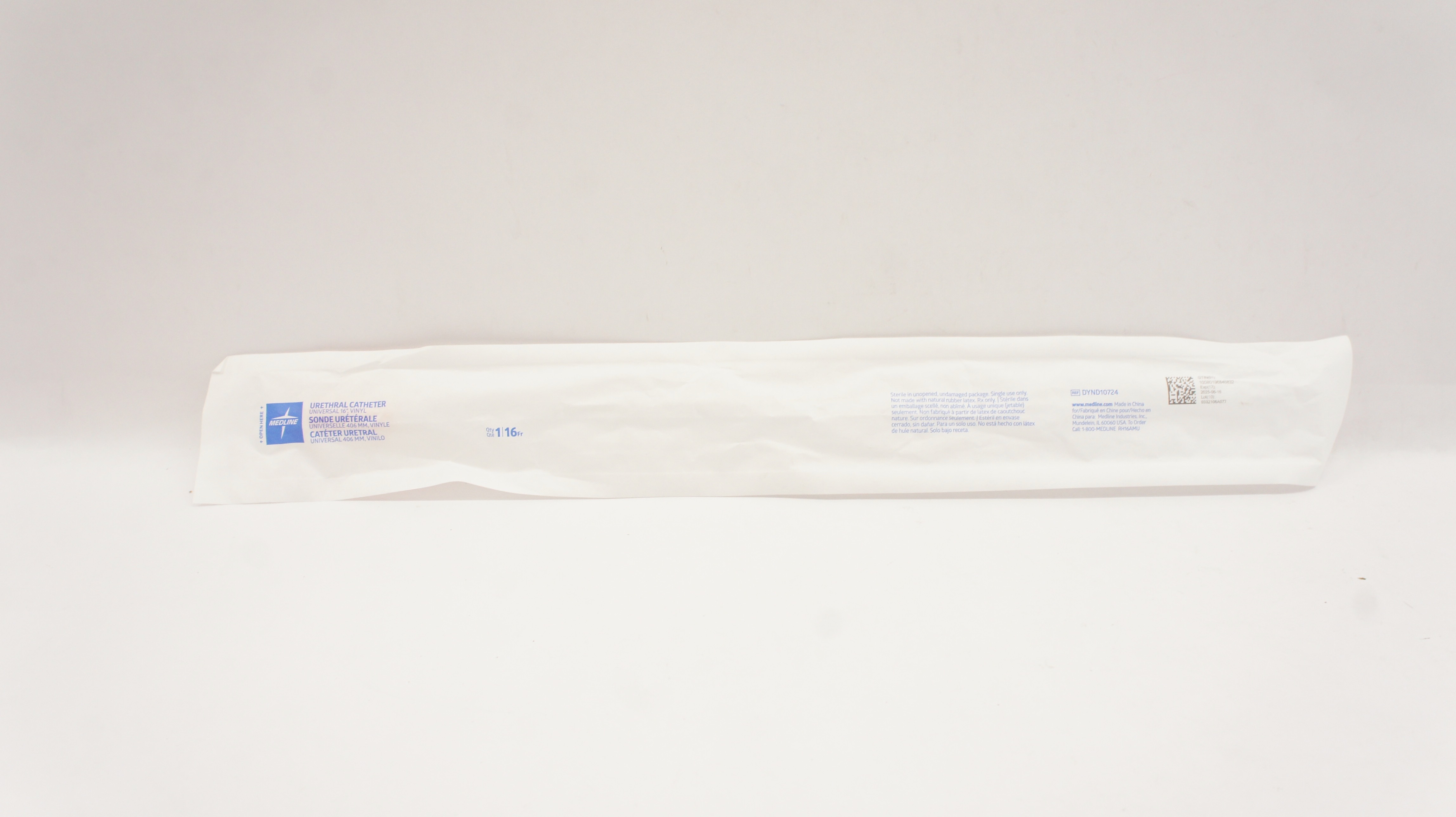 Medline DYND10724 Urethral Catheter 16 Fr