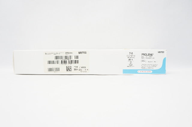 Ethicon M8702 7-0 Prolene Stre BV-1, 9.3mm 3/8c Taper, 24inch (x) - Box of 12