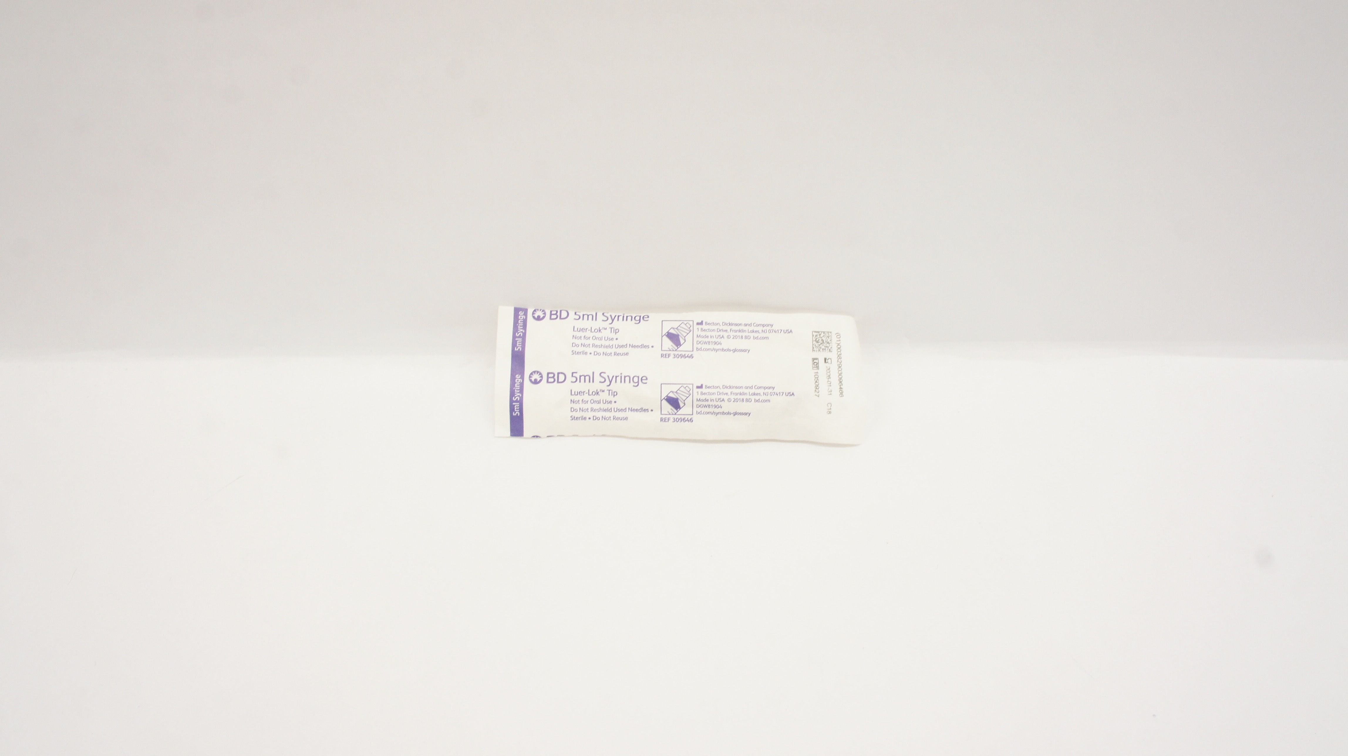 BD 309646 Syringe Luer Lok Tip 5 mL