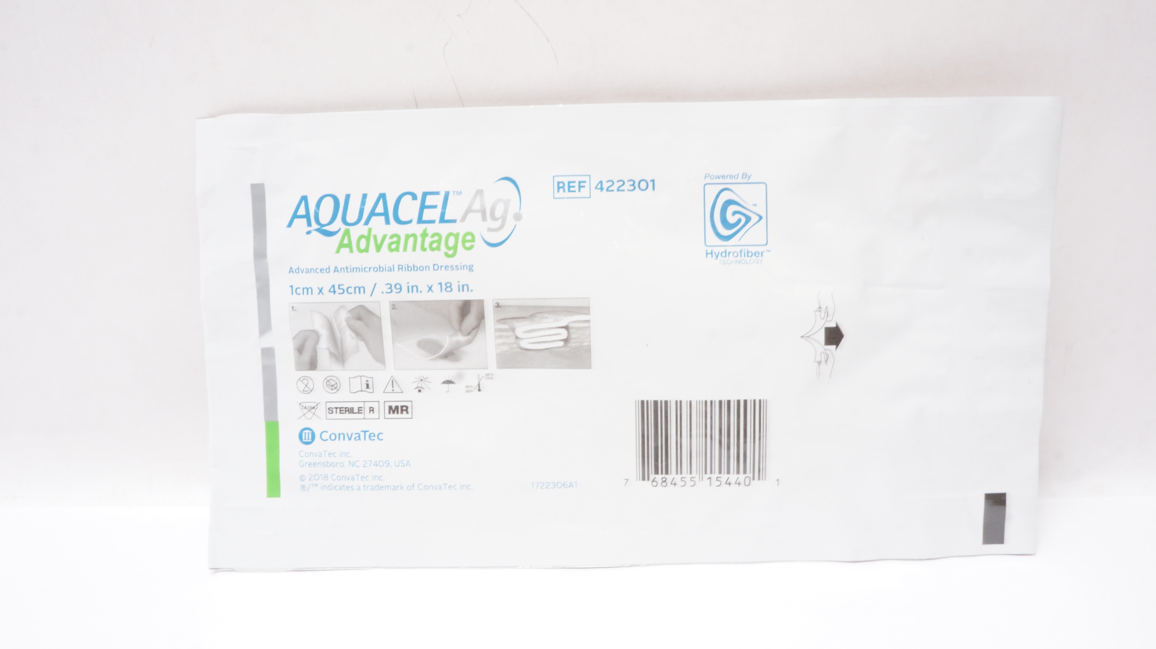 ConvaTec 422301 Aquacel Ag Advanced Antimicrobial Dressing .39 x 18 inch (x)