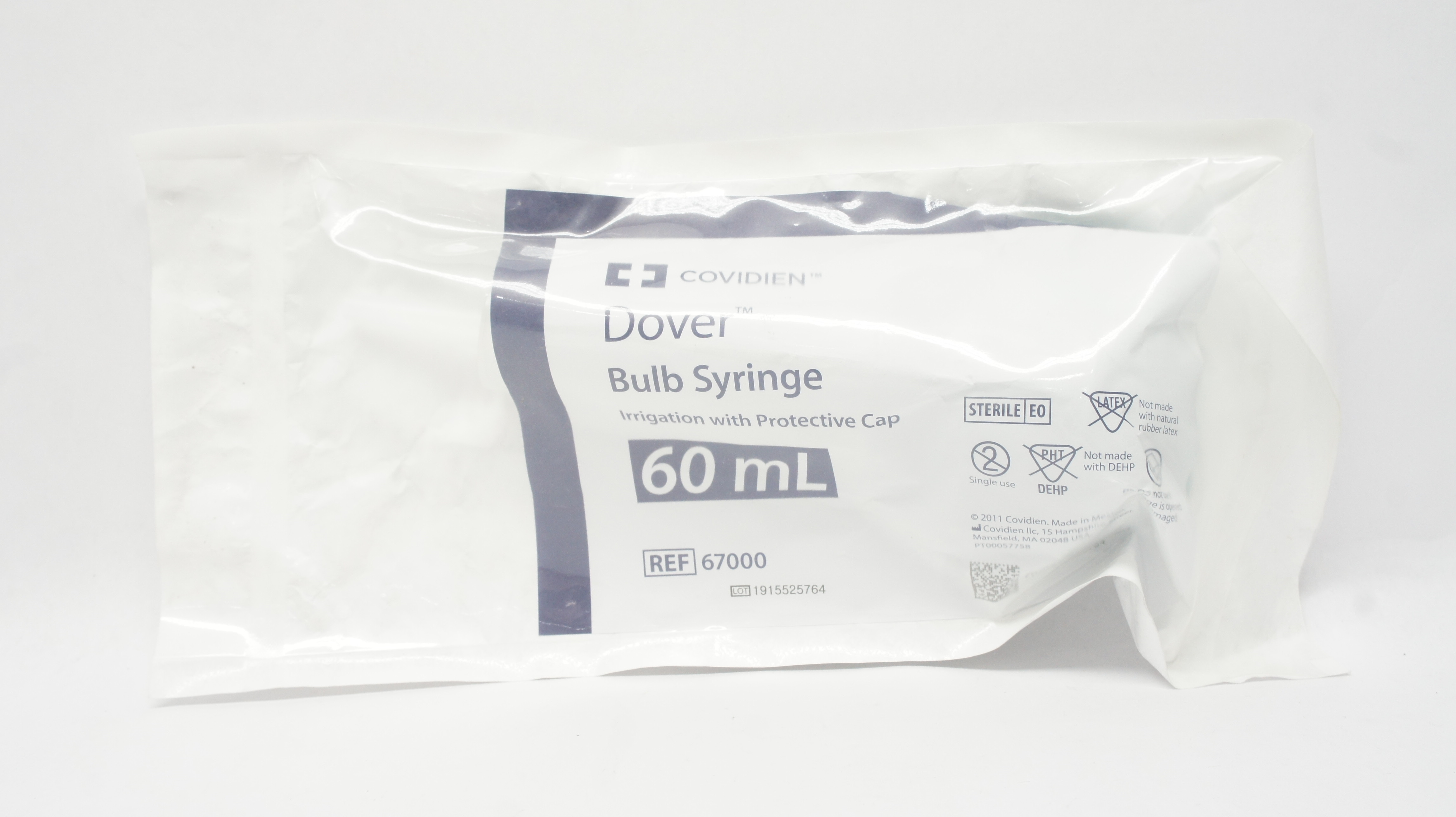 Covidien 67000 Dover Bulb Syringe Irrigation with Protective Cap 60 mL