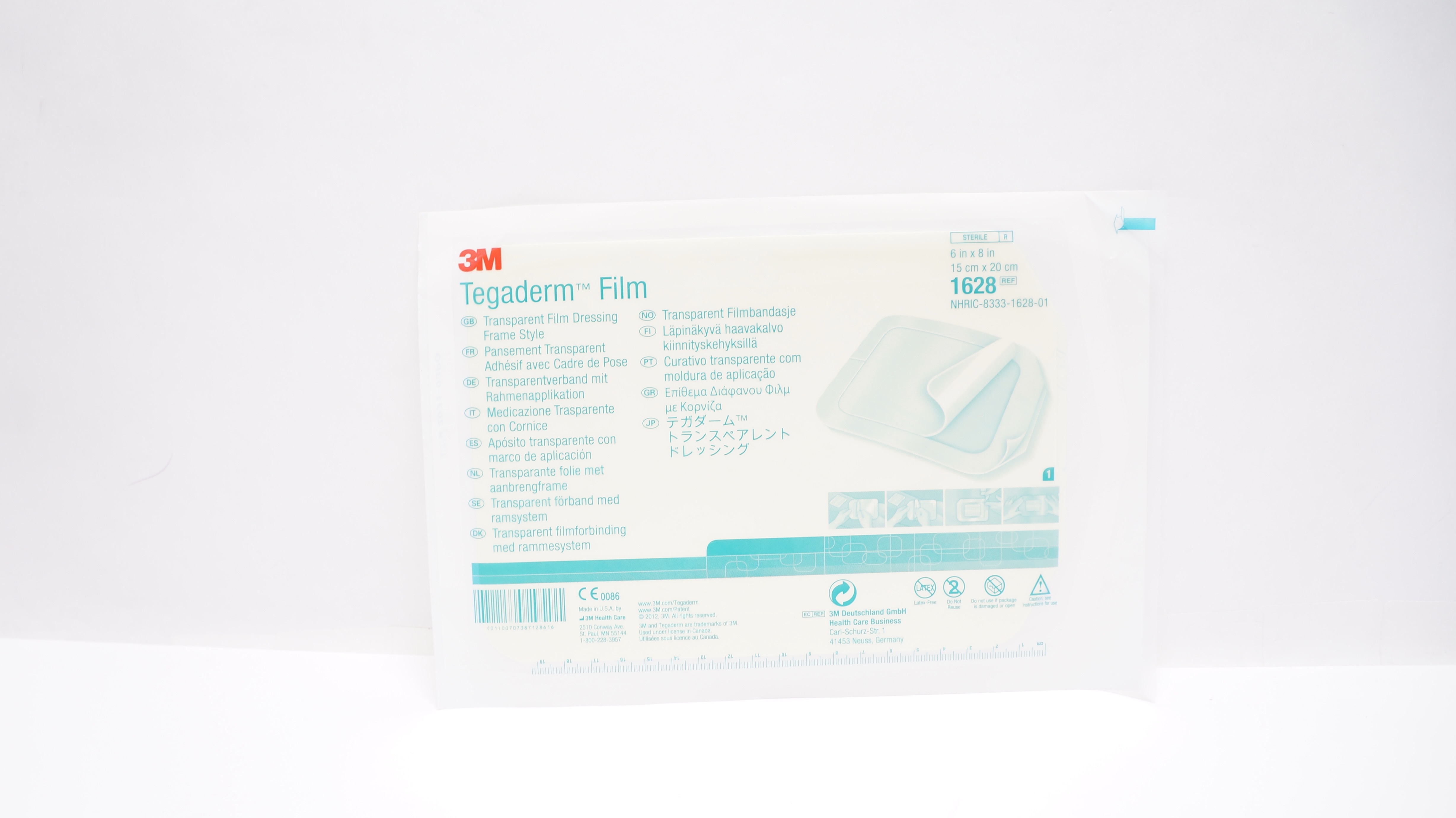 3M 1628 Tegaderm Transparent Film Dressing, Frame Style 6 inch x 8 inch (x)