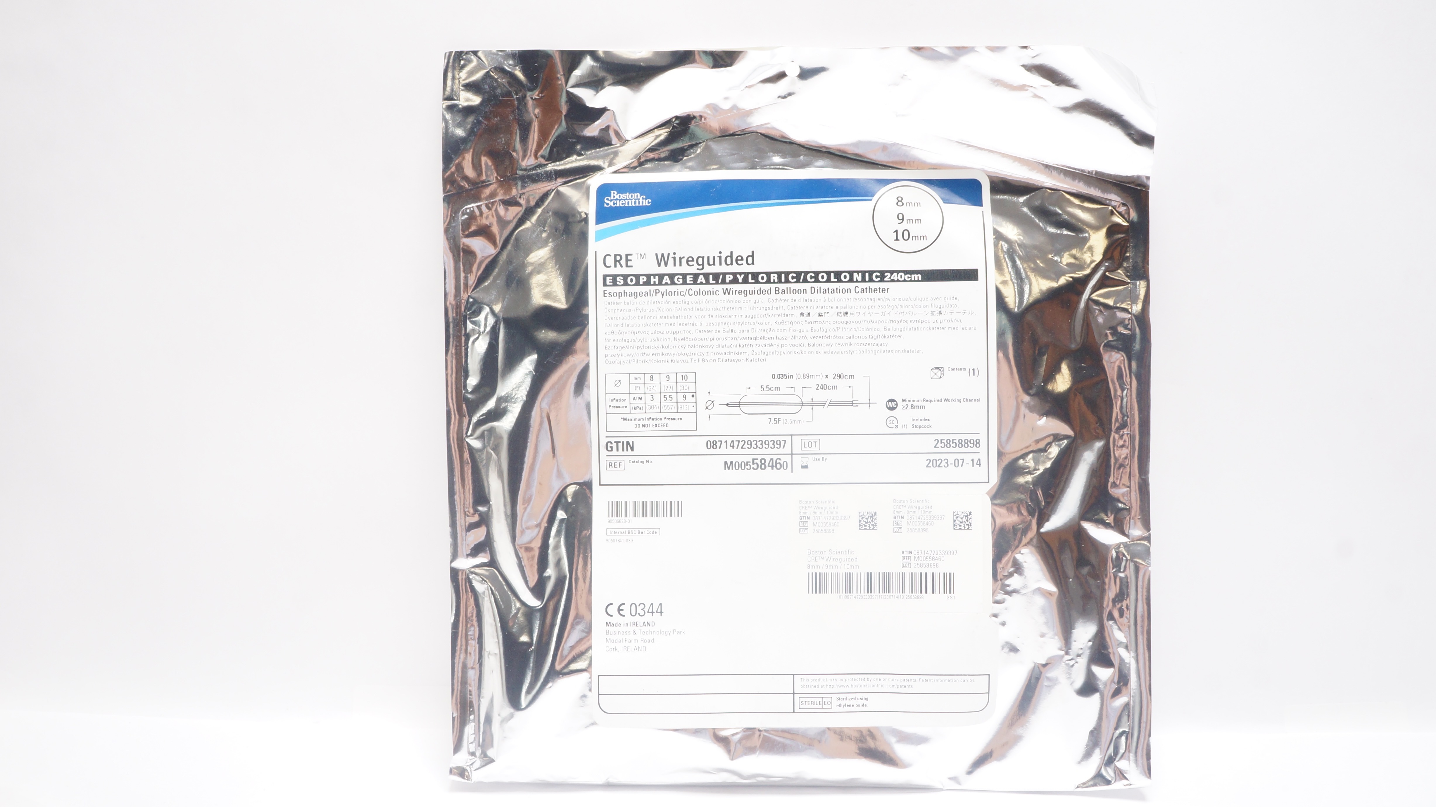 Boston Scientific M00558460 CRE Wireguided Balloon Dilatation Cath. 8x9x10mm (x)