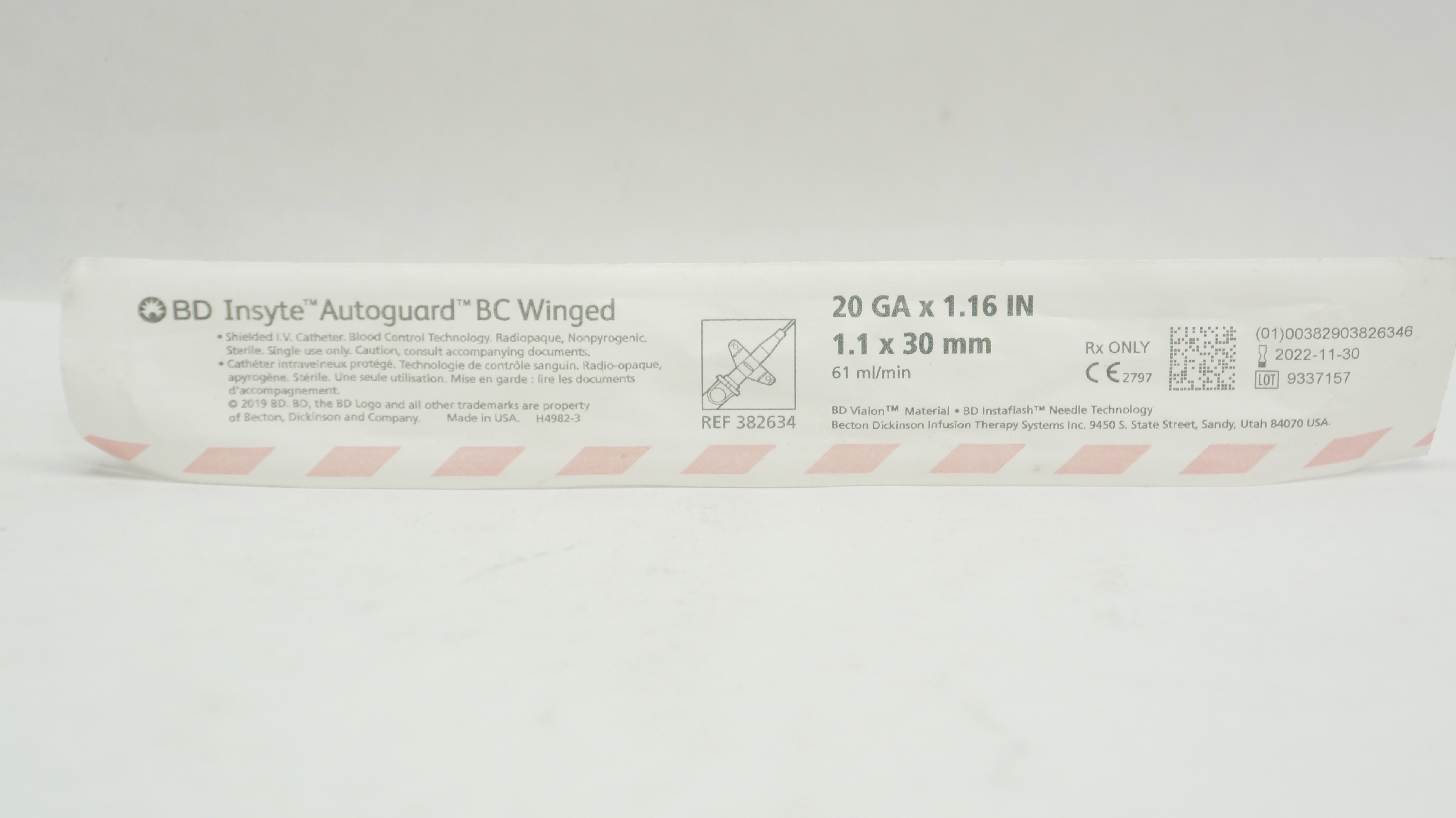 BD 382634 Insyte Autoguard BC Winged Shielded I.V. Cath. 20GA x 1.16inch (x)
