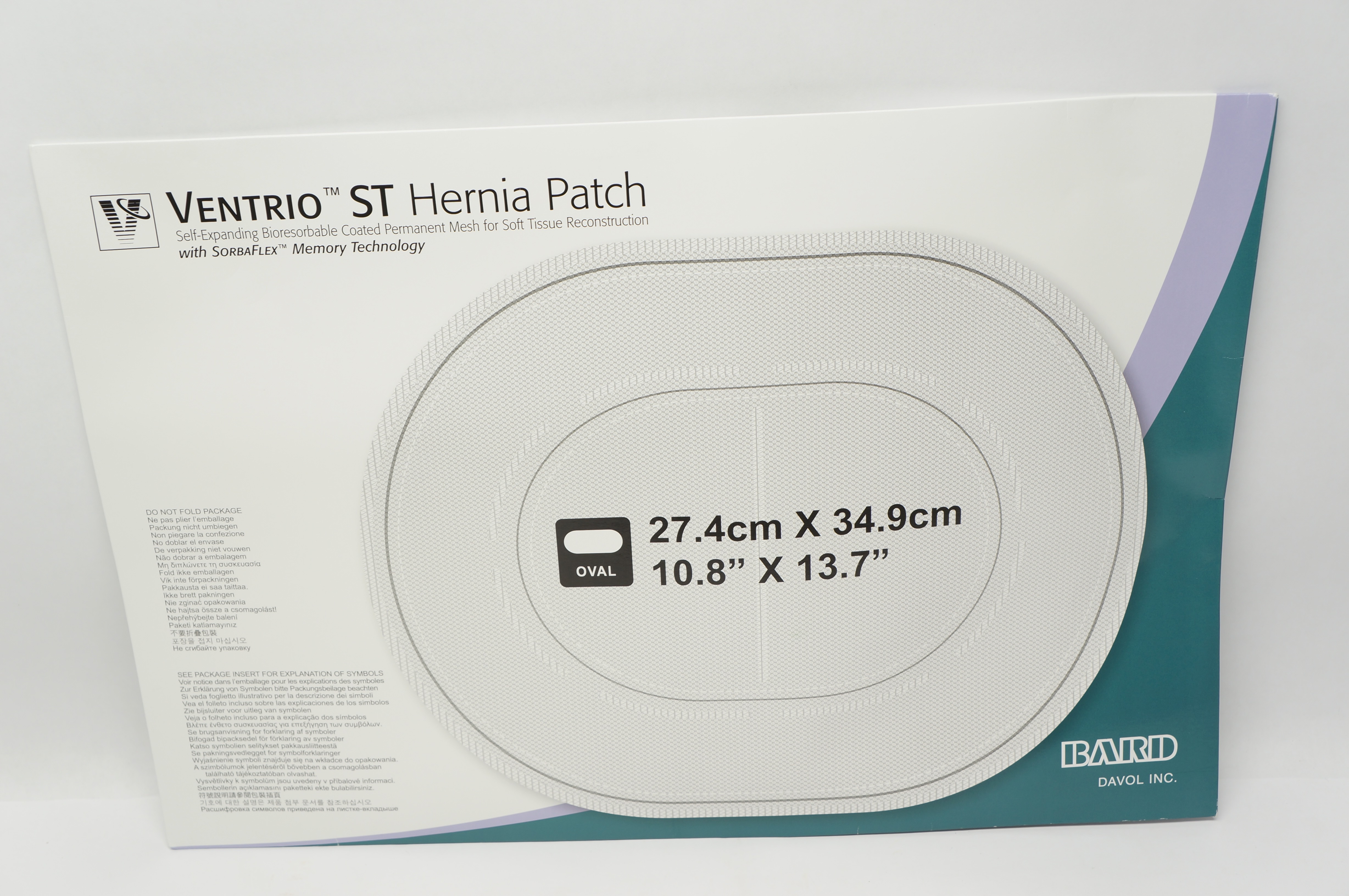 Bard 5950090 Ventrio ST Hernia Patch 10.8inch x 13.7inch (x)