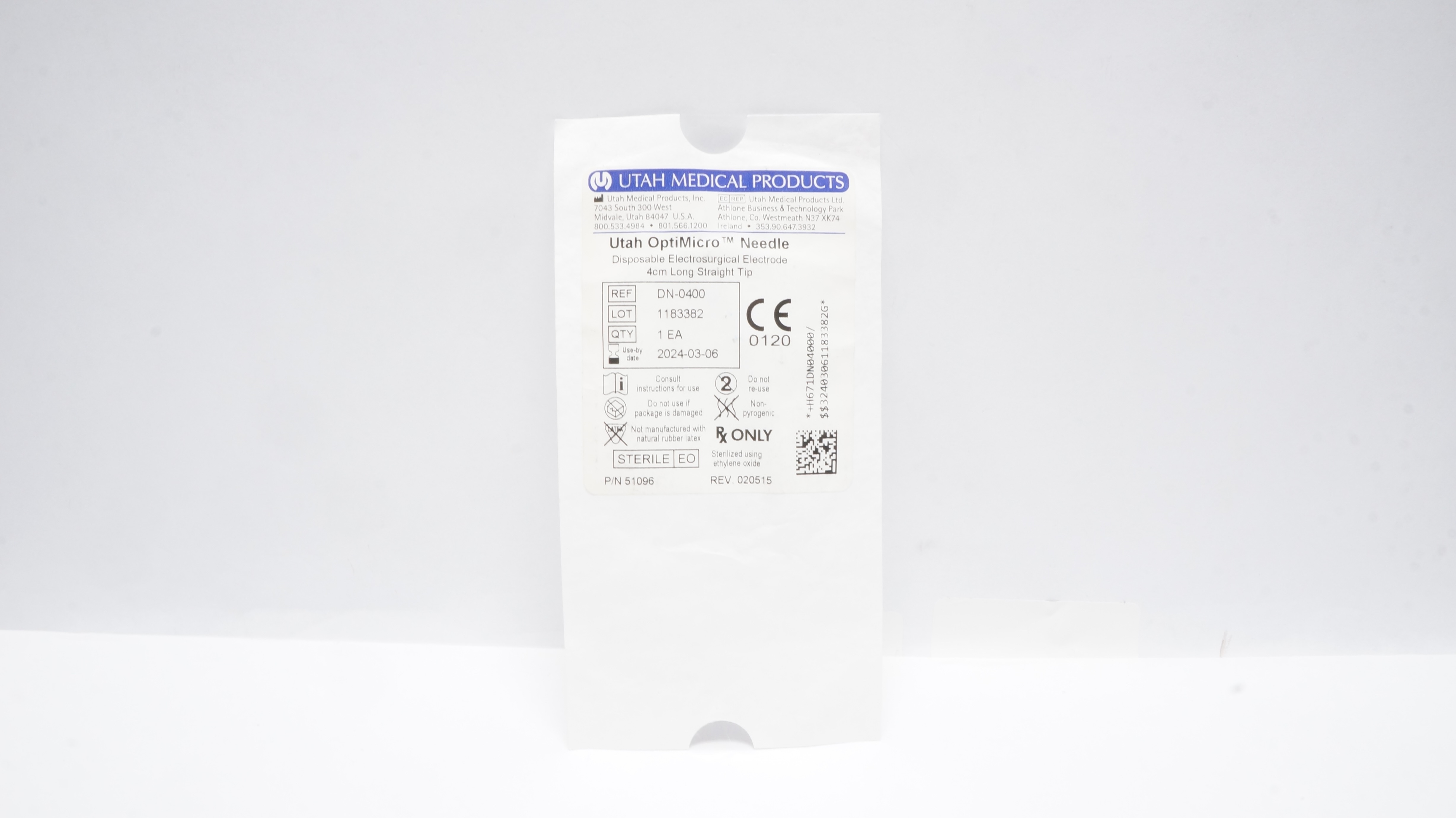Utah Medical DN-0400 OptiMicro Ndle Disposable Electrosurgical Electode 4cm (x)