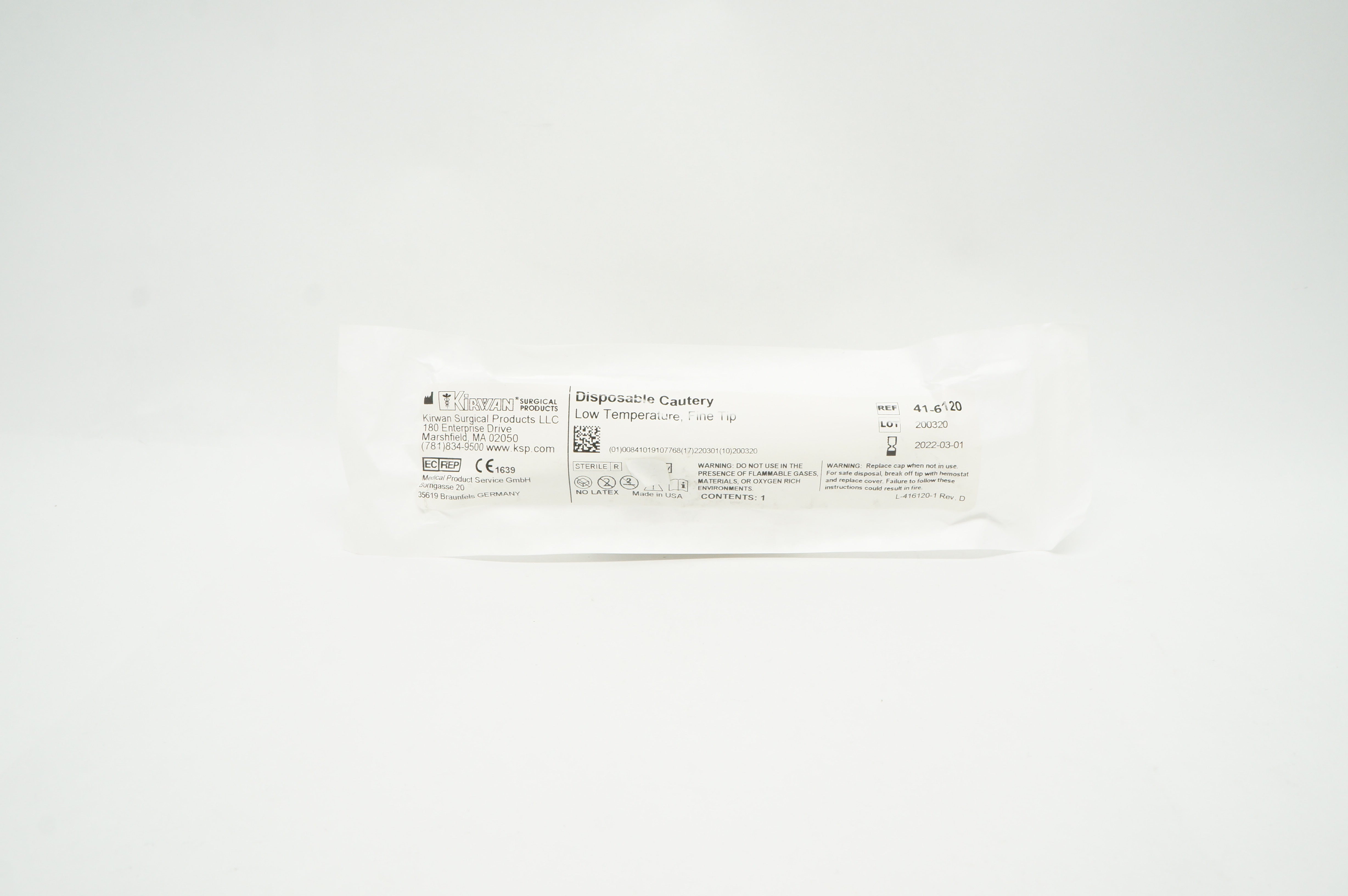Kirwan 41-6120 Disposable Cautery Low Temperature, Fine Tip - Box of 10