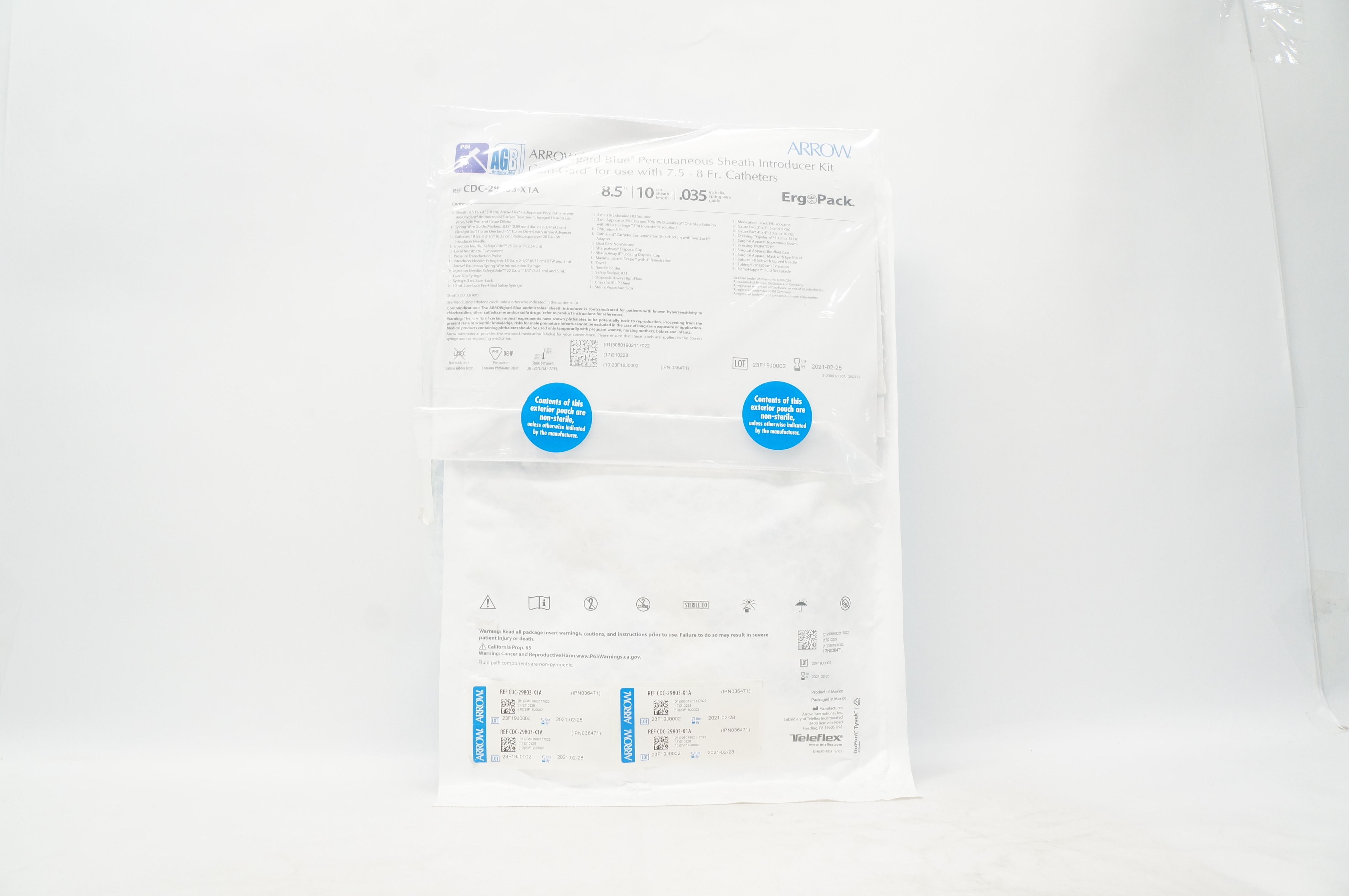 Arrow CDC-29803-X1A  Blue Percutaneous Introducer Kit 8.5Frx10cmx0.035in(x)