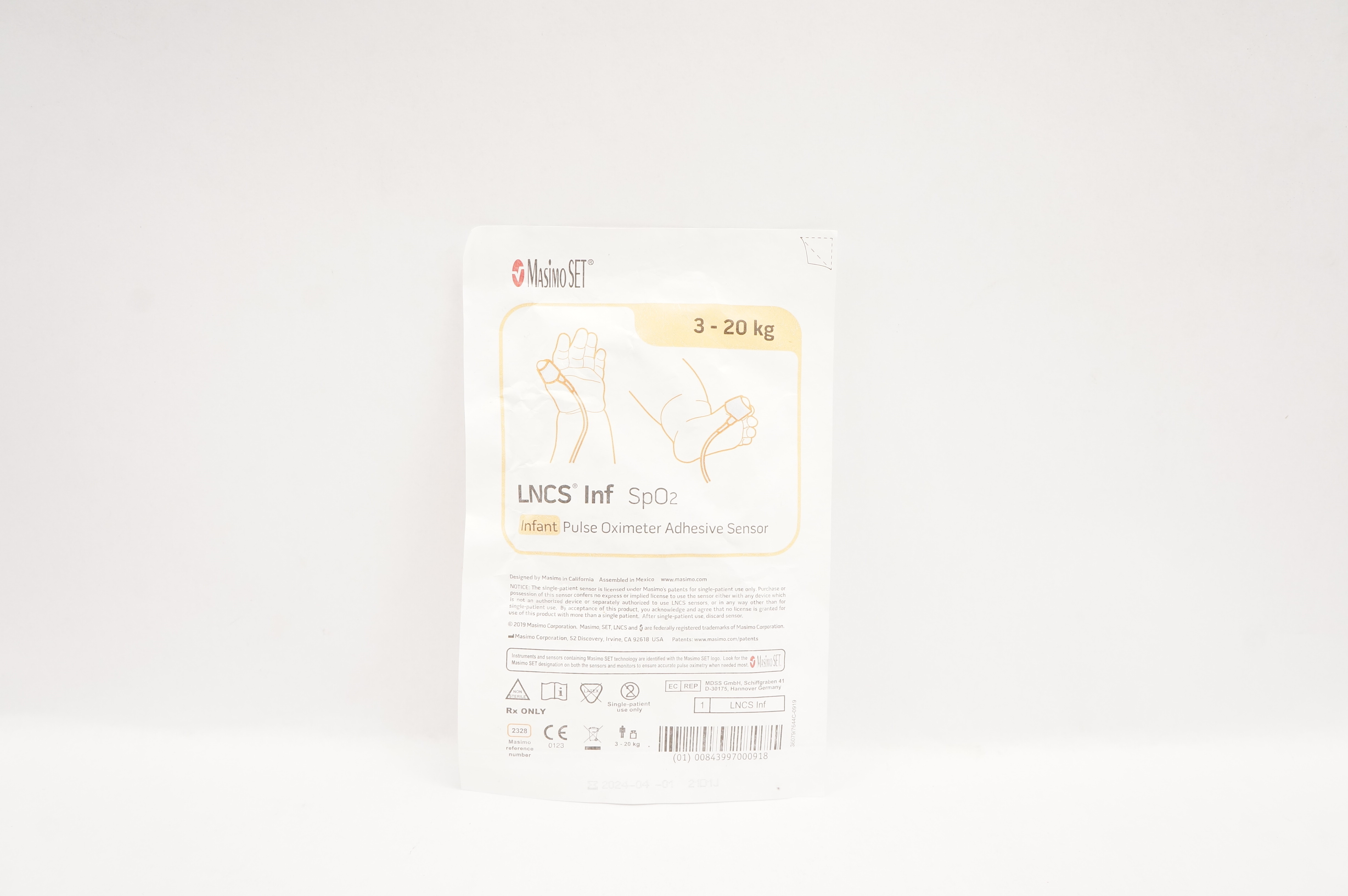 MasimoSet 2328 LNCS Infant SpO2 Pulse Oximeter Adhesive Sensor 3kg - 20kg