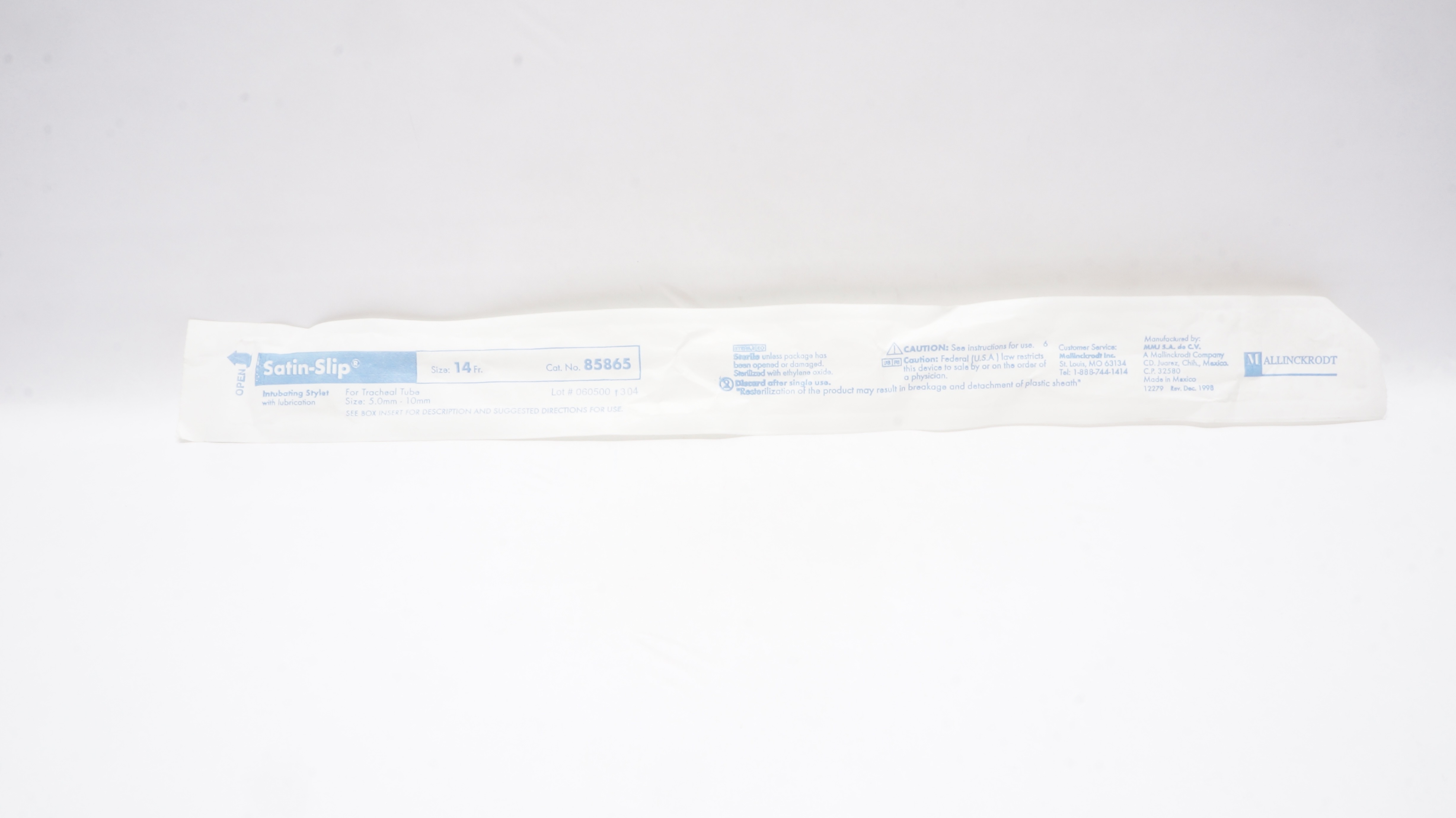 Mallinckrodt 85865 Satin-Slip Intubating Stylet 14Fr.