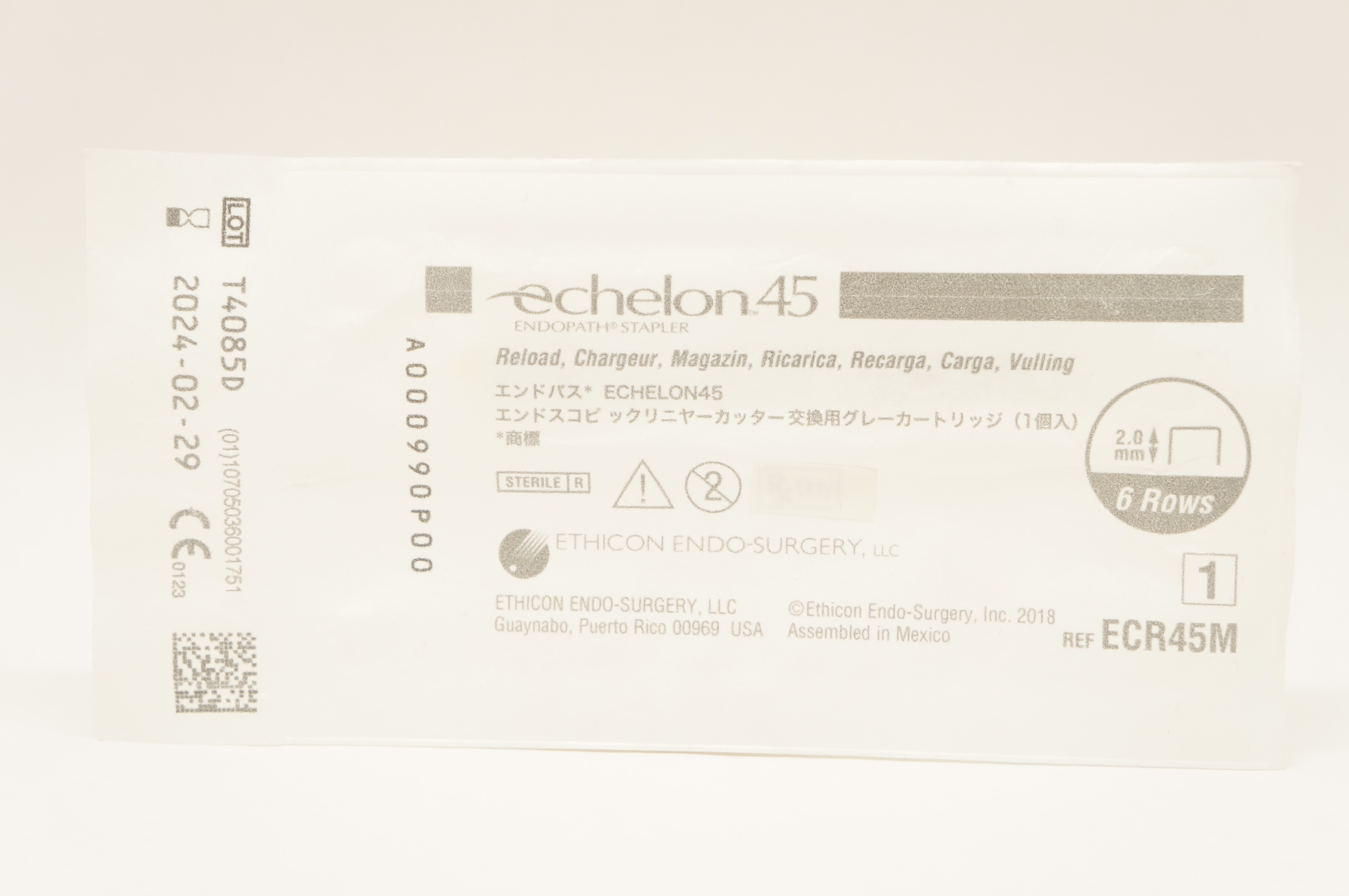 Ethicon ECR45M ECHELON 45 Endopath Stapler Reload 2mm 6 Rows
