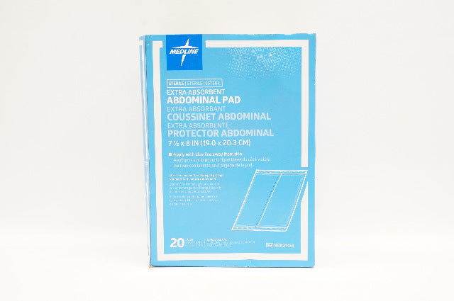 Medline NON21453 Extra Absorbent Abdominal Pad 7 1/2 x 8inch - Box of 8