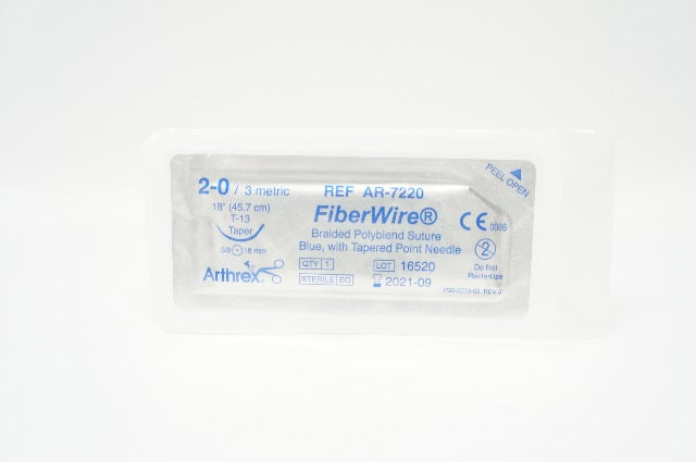 Arthrex AR-7220 2-0 FiberWire Braided Polyblend T-13 Taper 3/8c 18mm, 18inch (x)