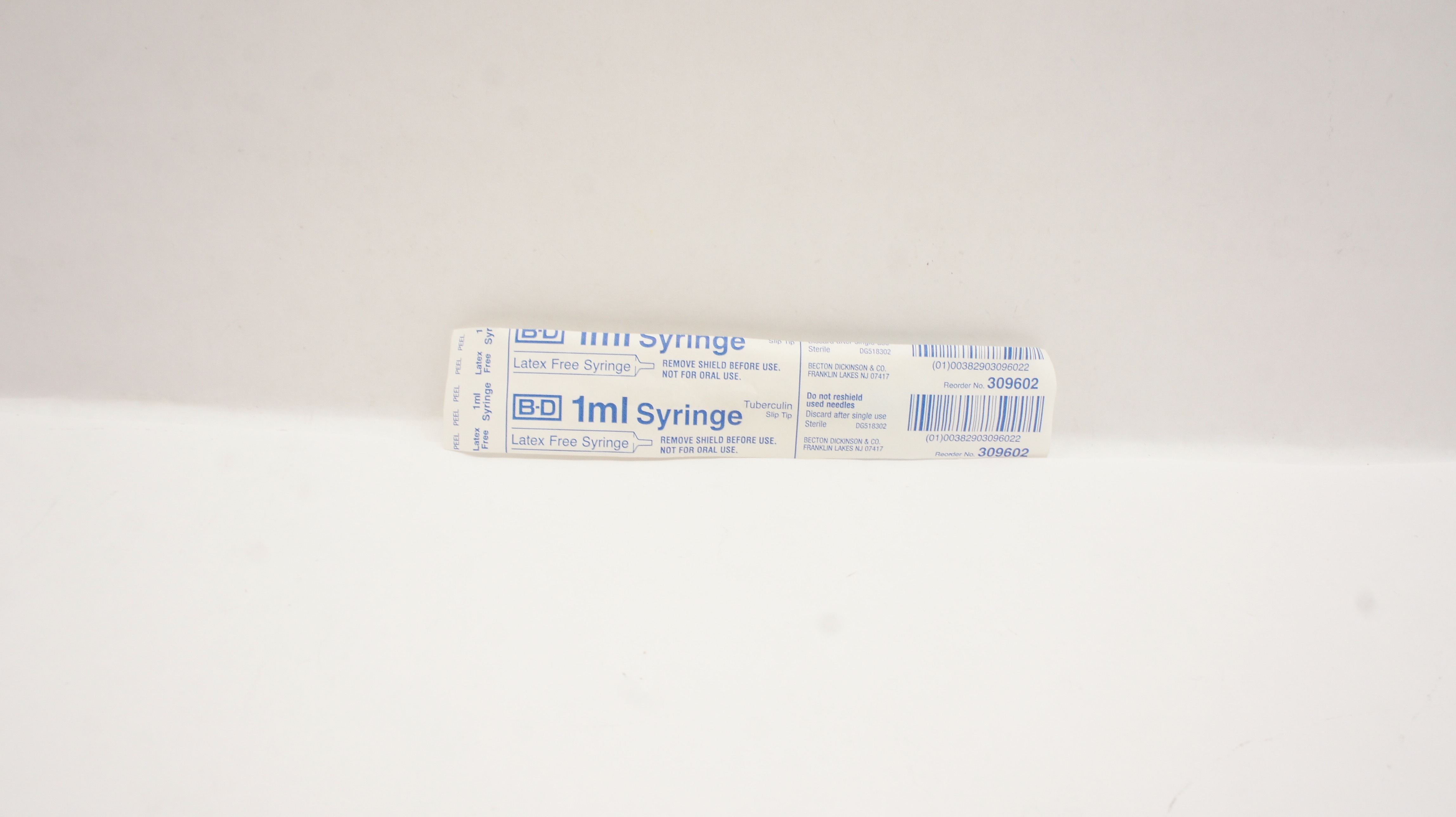 BD 309602 Tuberculin Slip Tip Syringe 1mL
