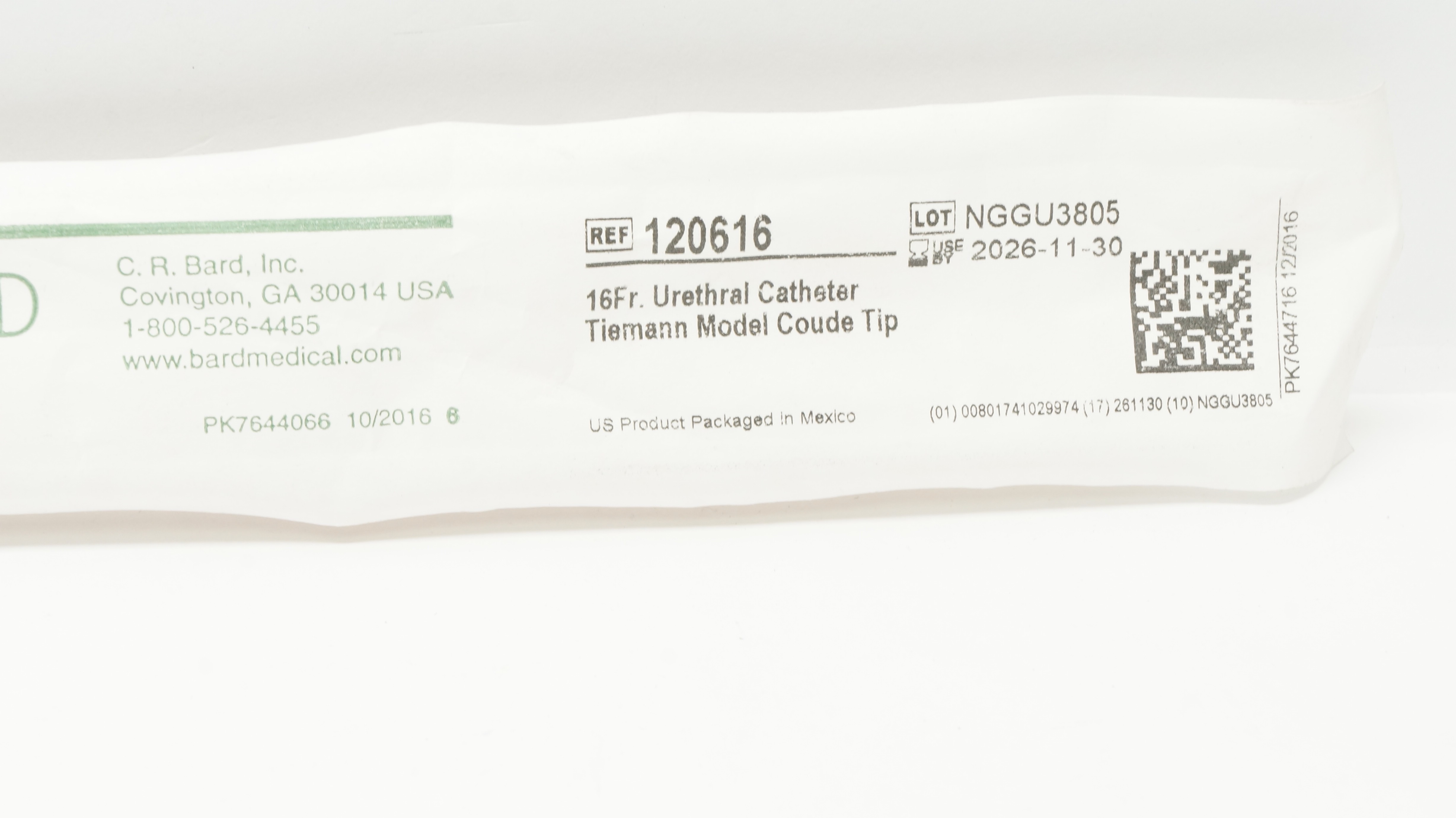 Bard 120616 Urethral Cath. 16Fr Tiemann Model Coude Tip