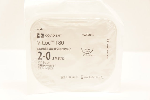Covidien VLOCL0615 2-0 V-Loc 180 Wound Closure V-20 1/2 26mm 12inch