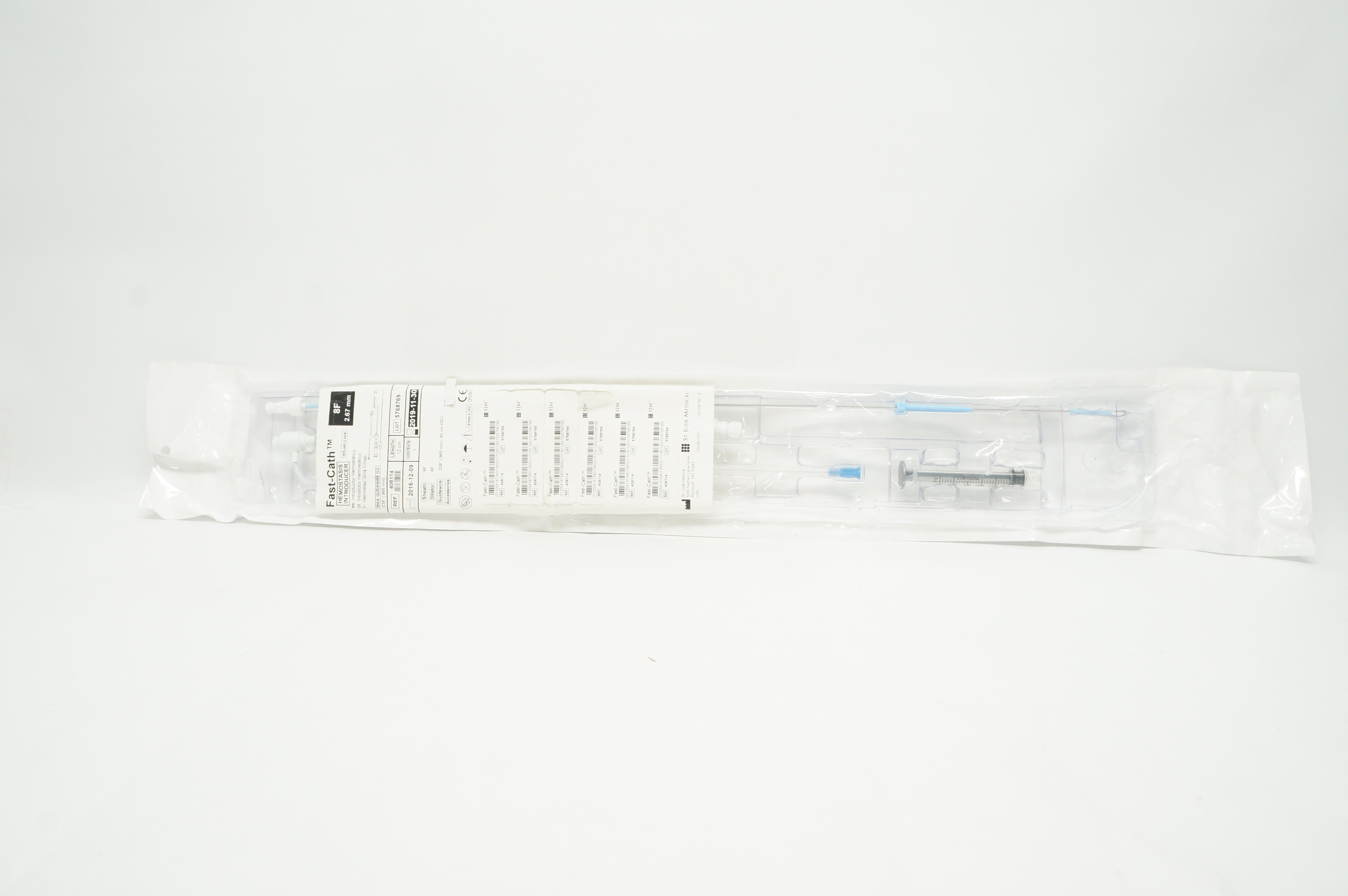 St. Jude Medical 406114 Fast-Cath Hemostasis Introducer w/Luer-Lock 8Fx2.67mm(x)