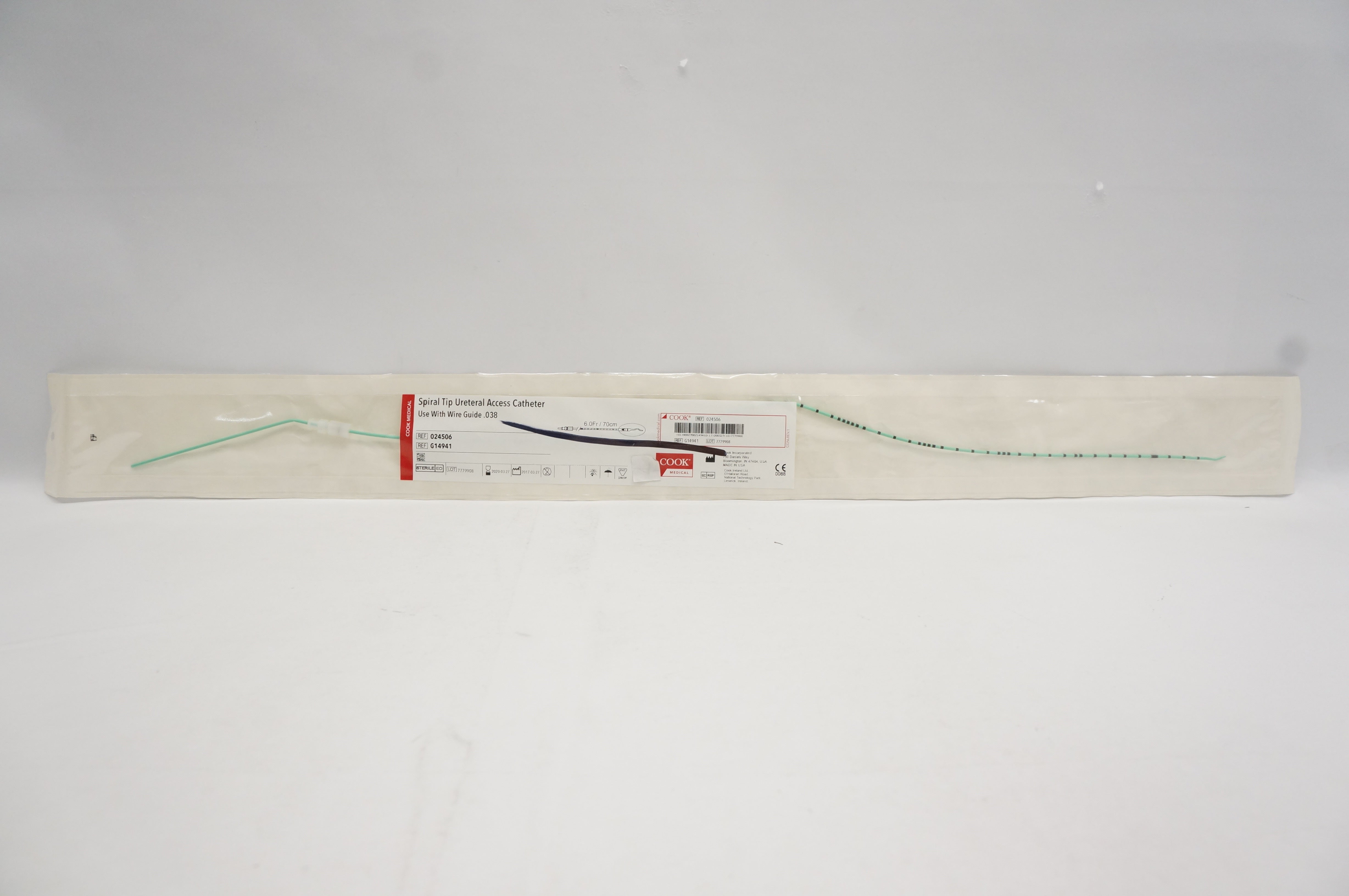 Cook Medical G14941 Spiral Tip Ureteral Access Catheter 6.0Fr/70cm (x)