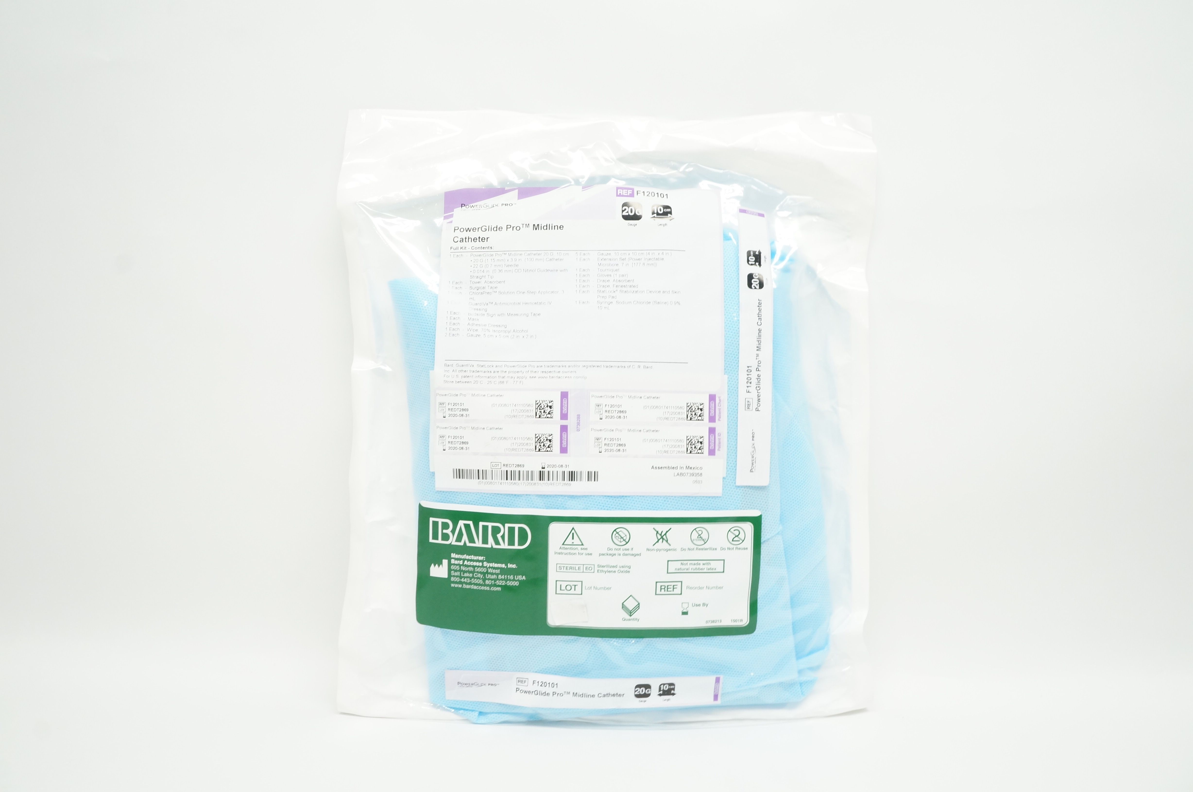 Bard F120101 PowerGlide Pro Midline Cath. 20G x 10cm (x)