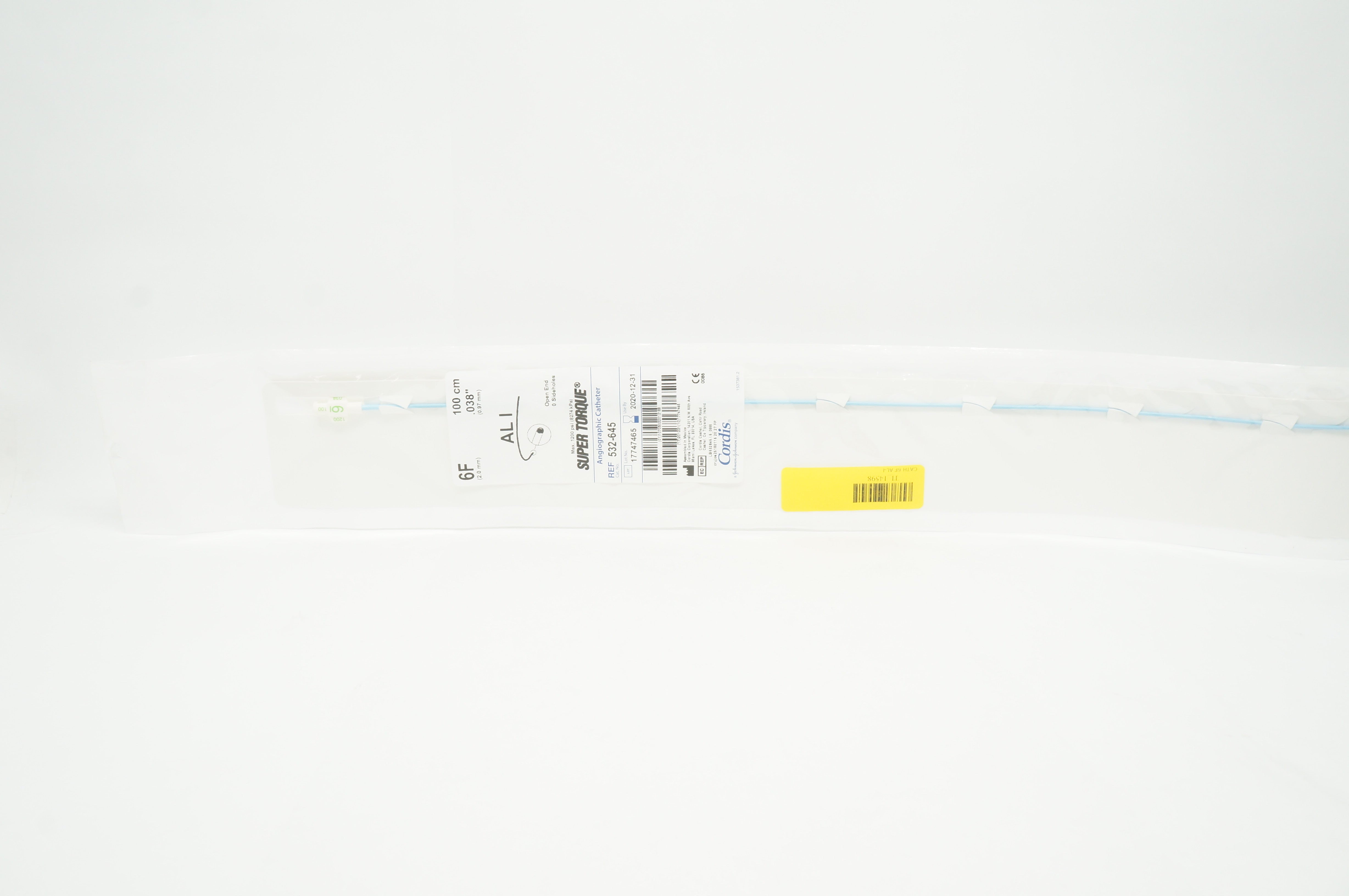 Cordis 532-645 Super Torque Angiographic Cath. 6F x 100cm x 0.038inch (x)
