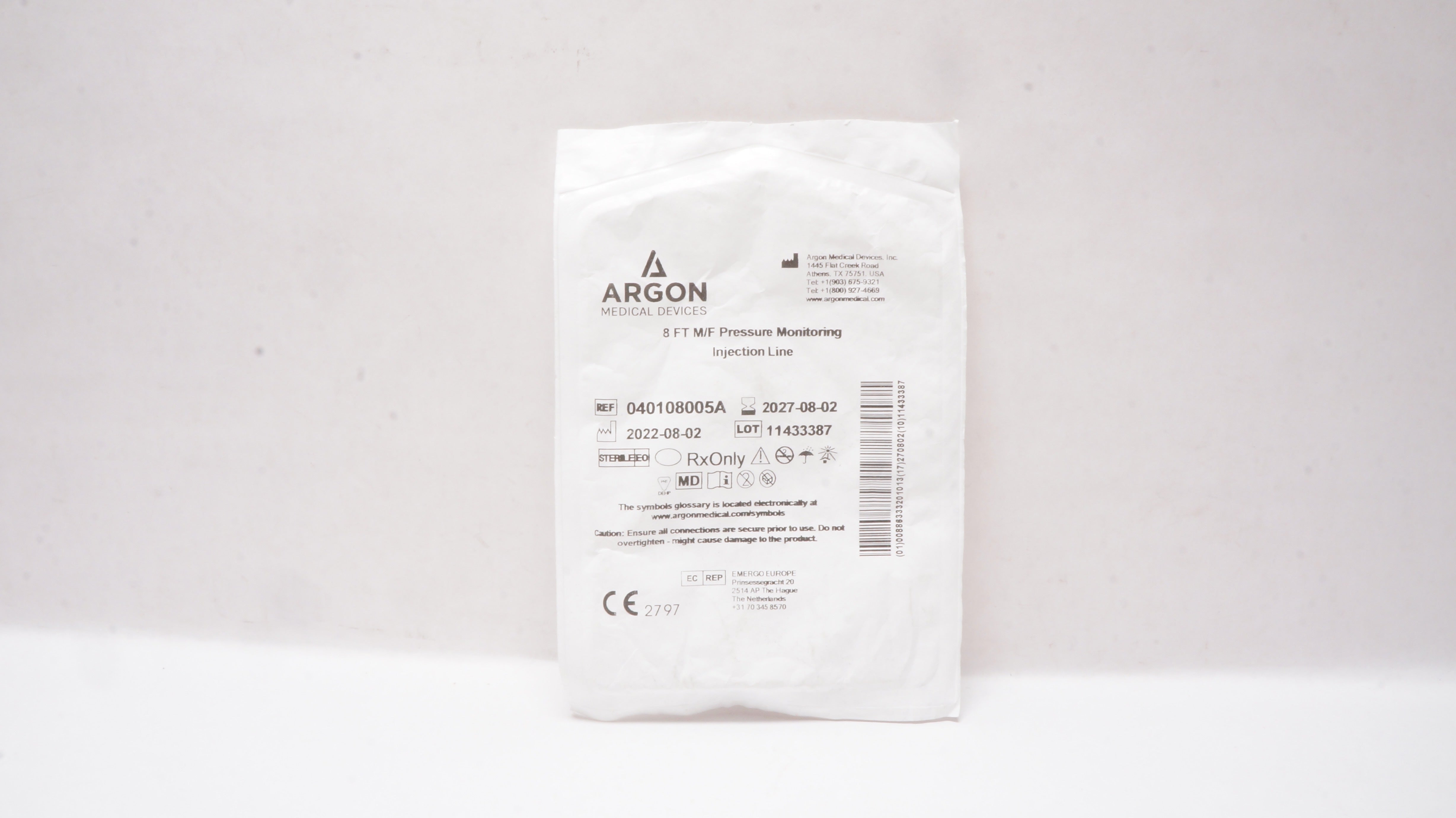 Argon 040108005A M/F Pressure Monitoring Injection Line 8Ft.