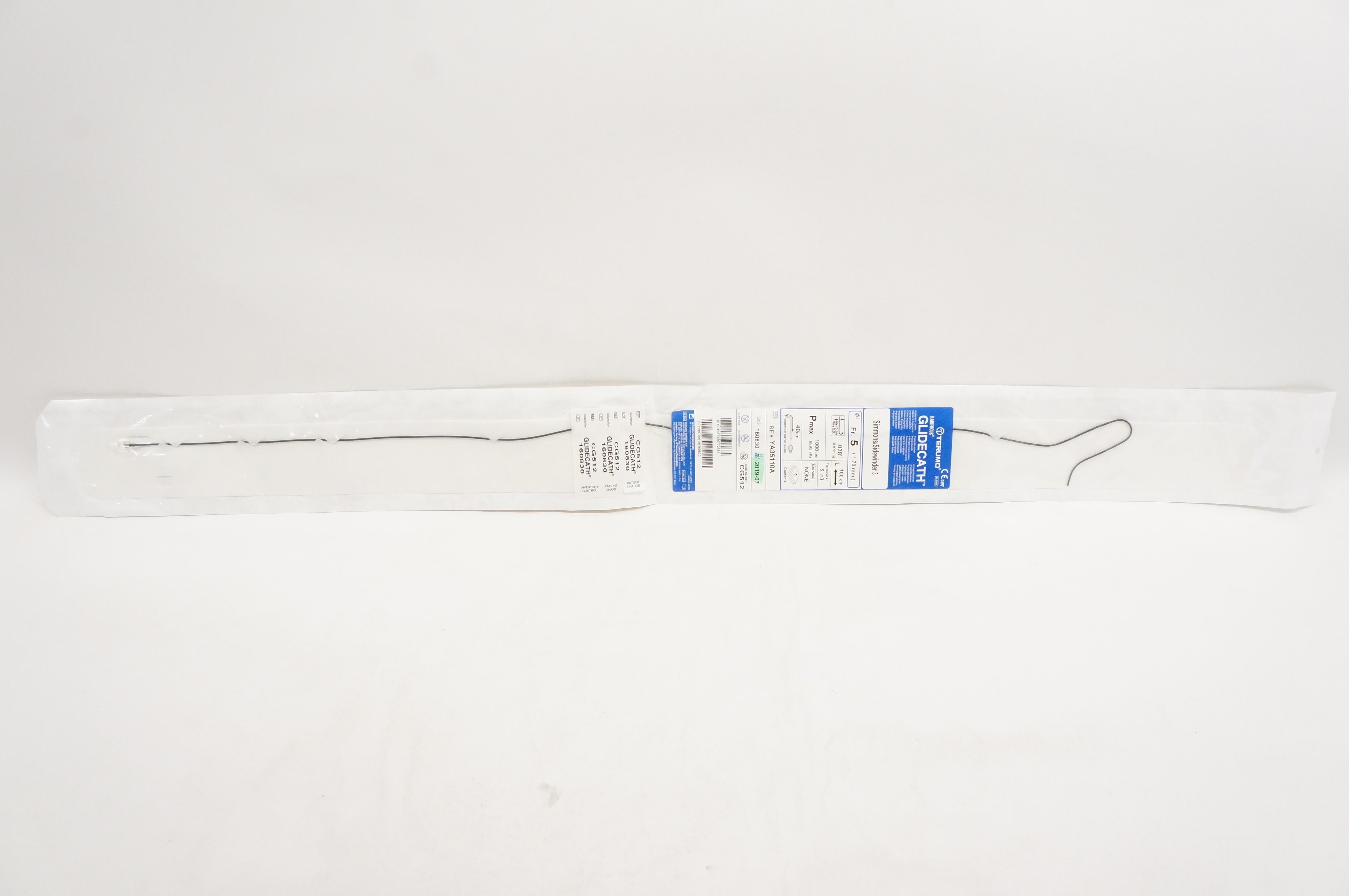 Terumo YA35110A Radifocus Glidecath Simmons/ Sidewinder3, 5Fr x 0.038in. (x)