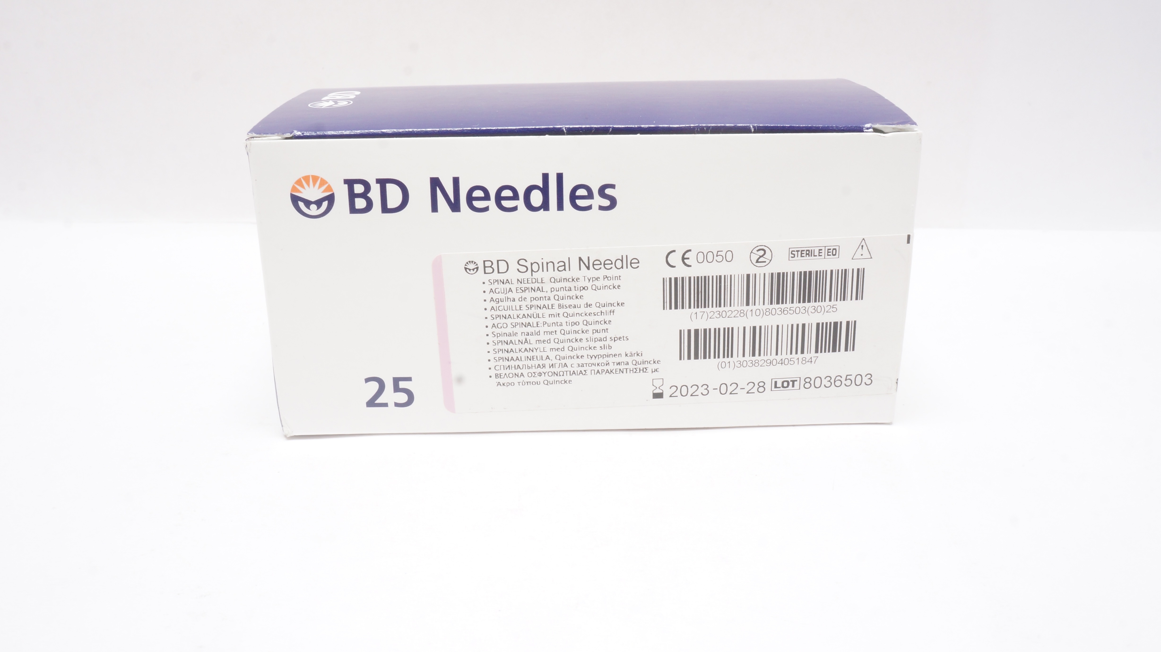 BD 405184 Becton Spinal Ndle. Quincke Type Point 18G x 3.50In - Box of 25 (x)