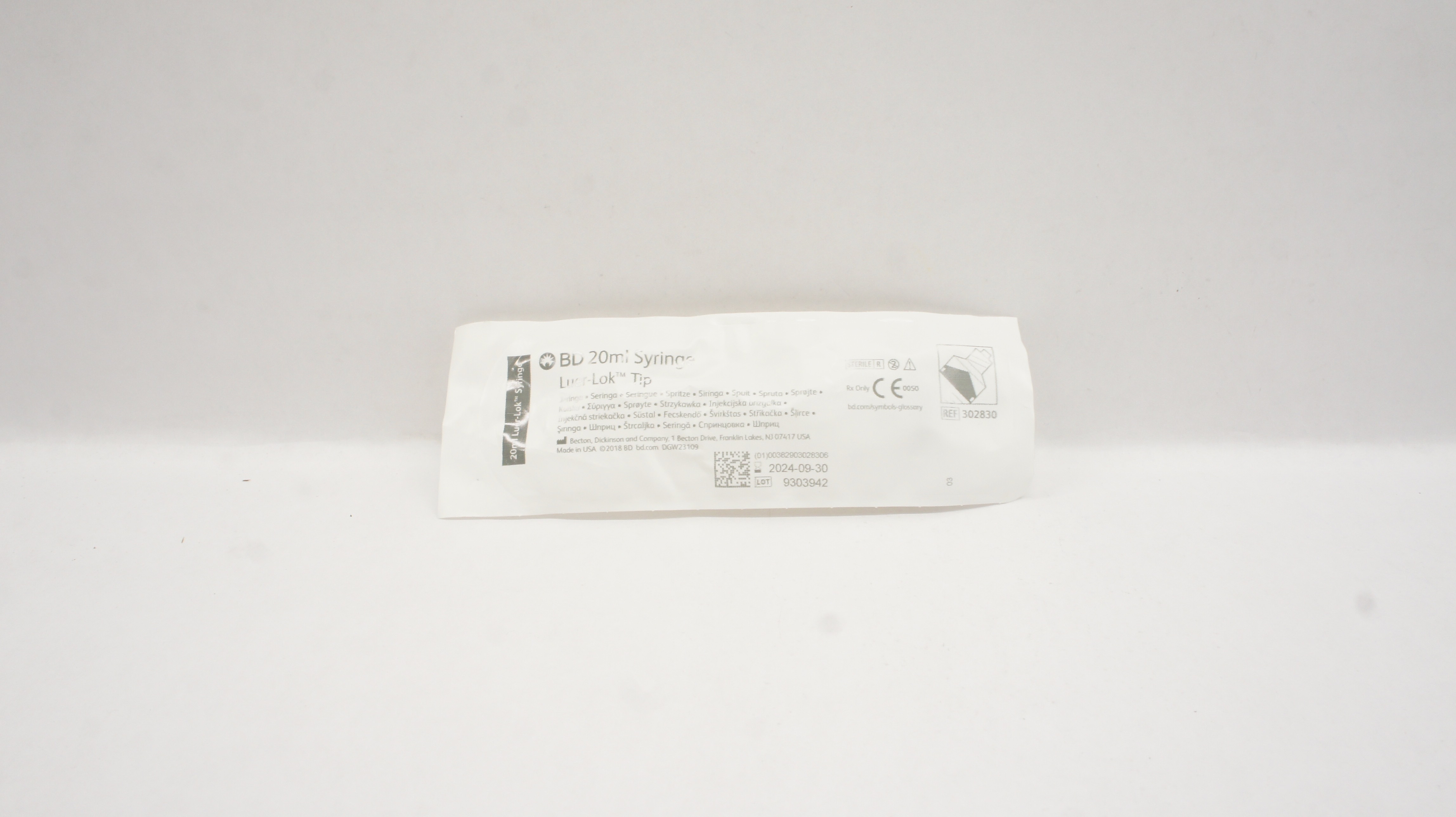 BD 302830 Luer-Lok Tip 20ml Syringe