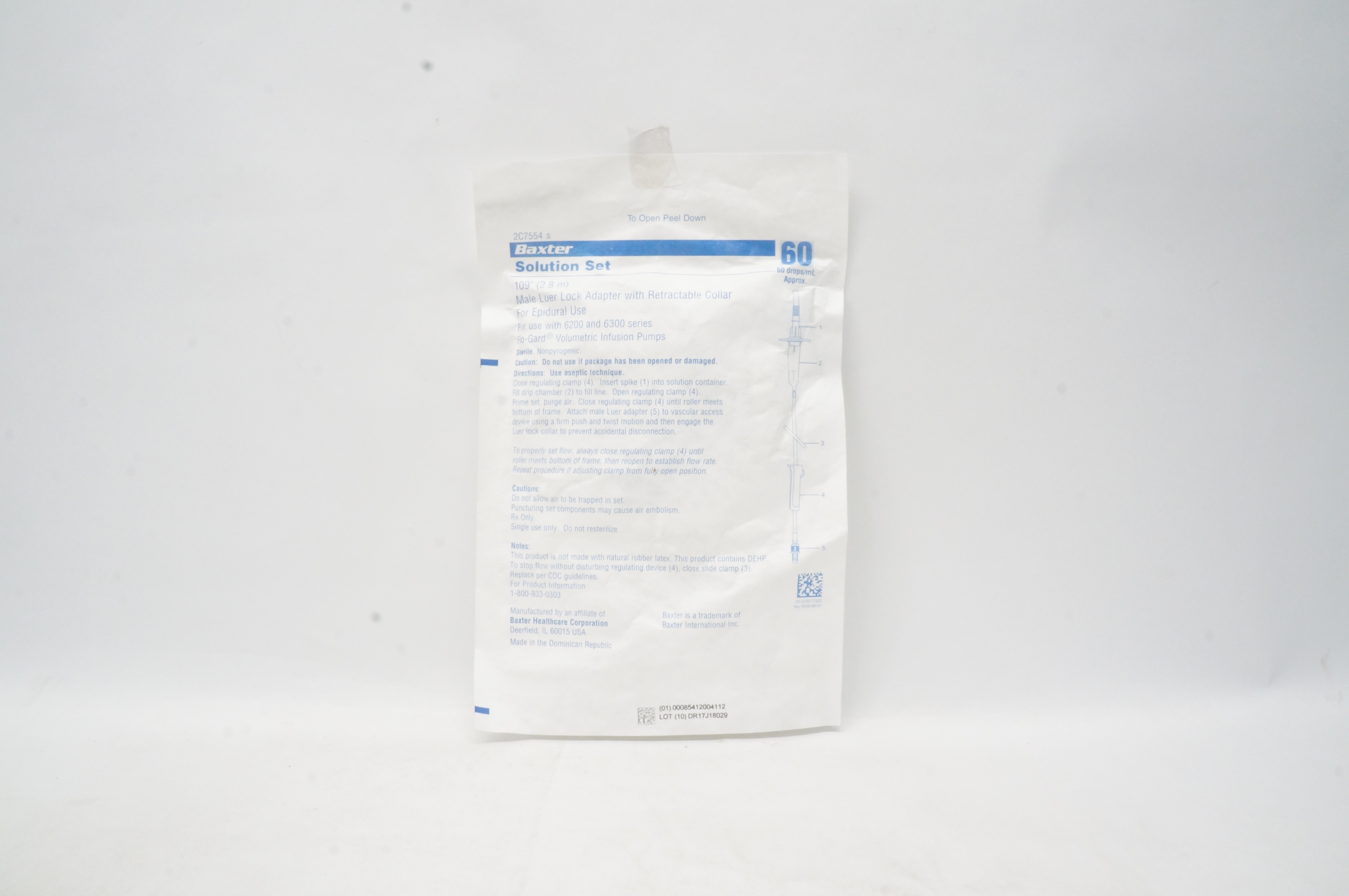 Baxter  2C7554 Solution Set 60drops/mL,109 inch