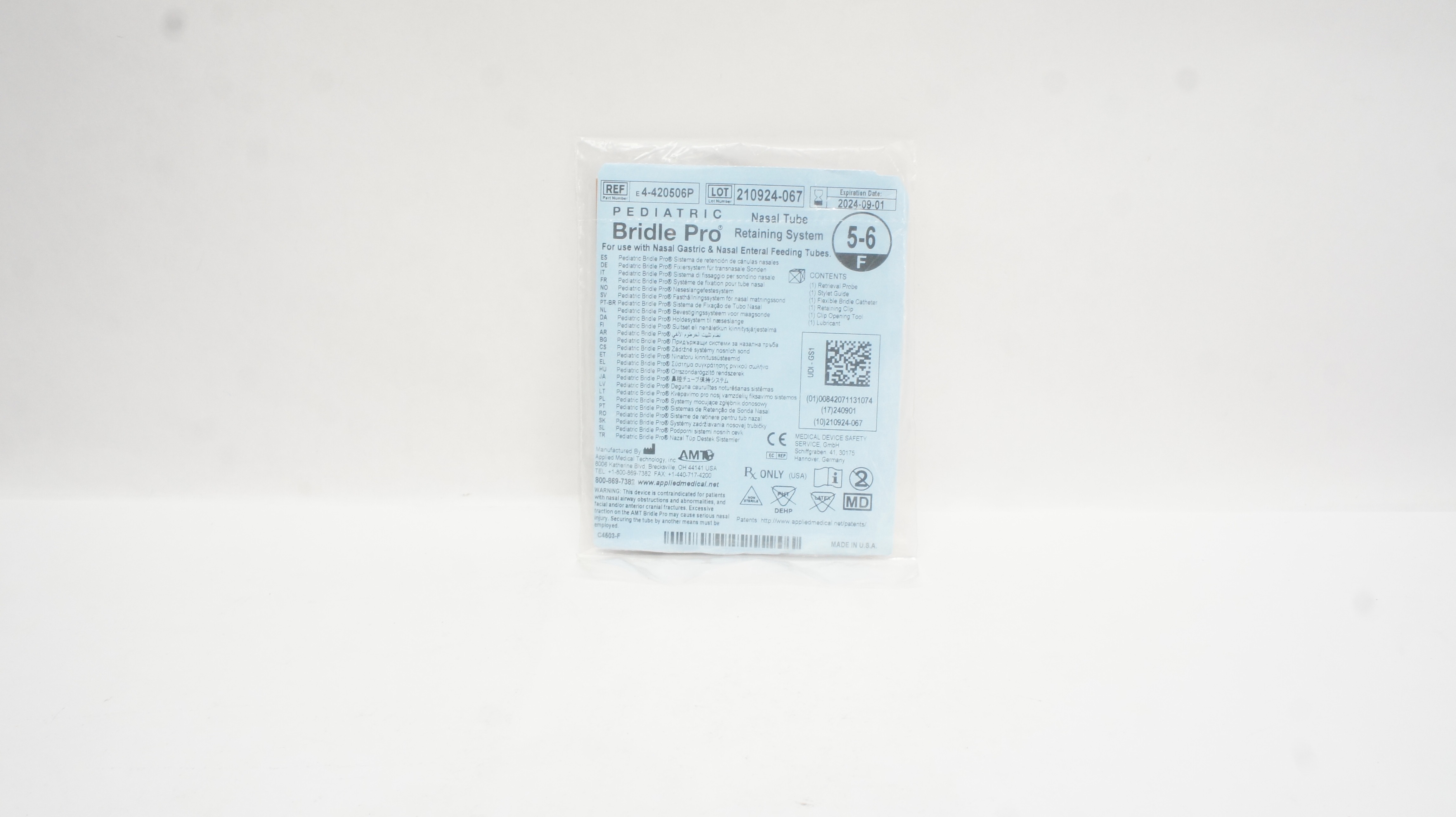 Applied Medical E4-420506P Bridle Pro Pediatric Nasal Tube Retaining System 5-6F