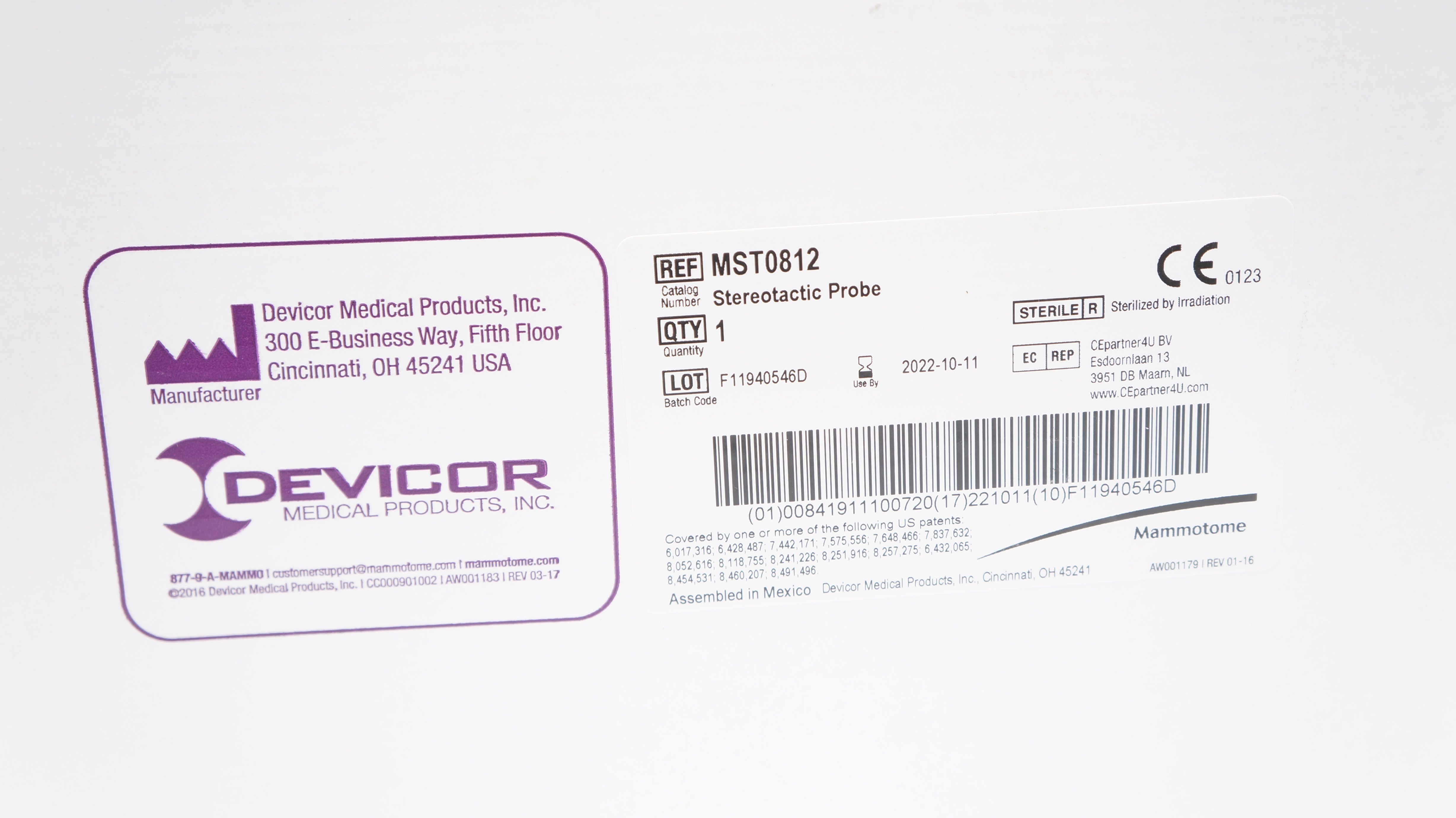 Devicor Medical MST0812 Mammotome Revolve Stereotactic Probe 8G x