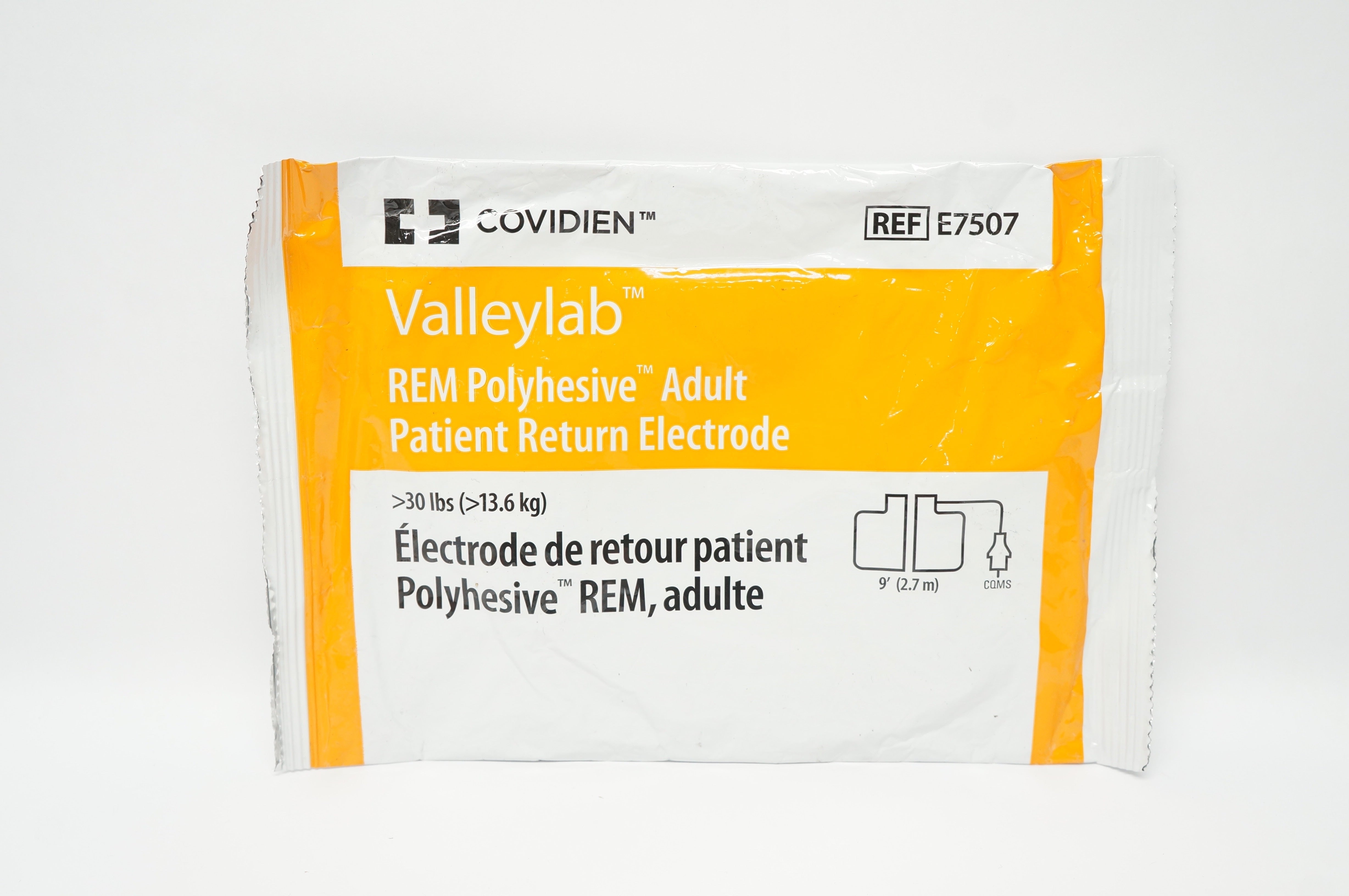 Covidien E7507 Vallelylab REM Polyhesive Adult Patient Return Electrode>30lbs(x)
